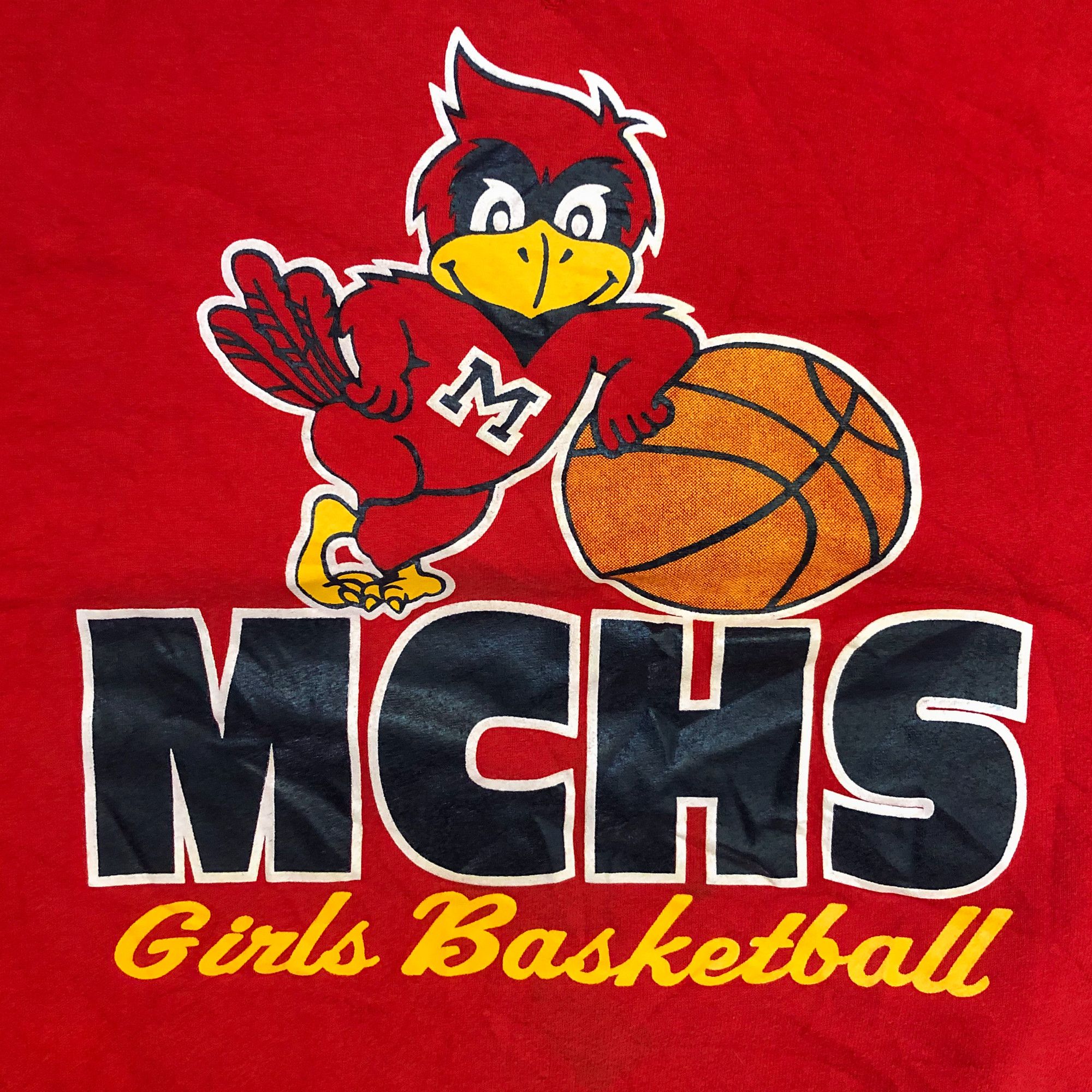 Russell Athletic × Vintage 90s Boxy 'MCHS Girls Basketball' Russell Athletic Sweatshirt Size US L / EU 52-54 / 3 - 3 Thumbnail