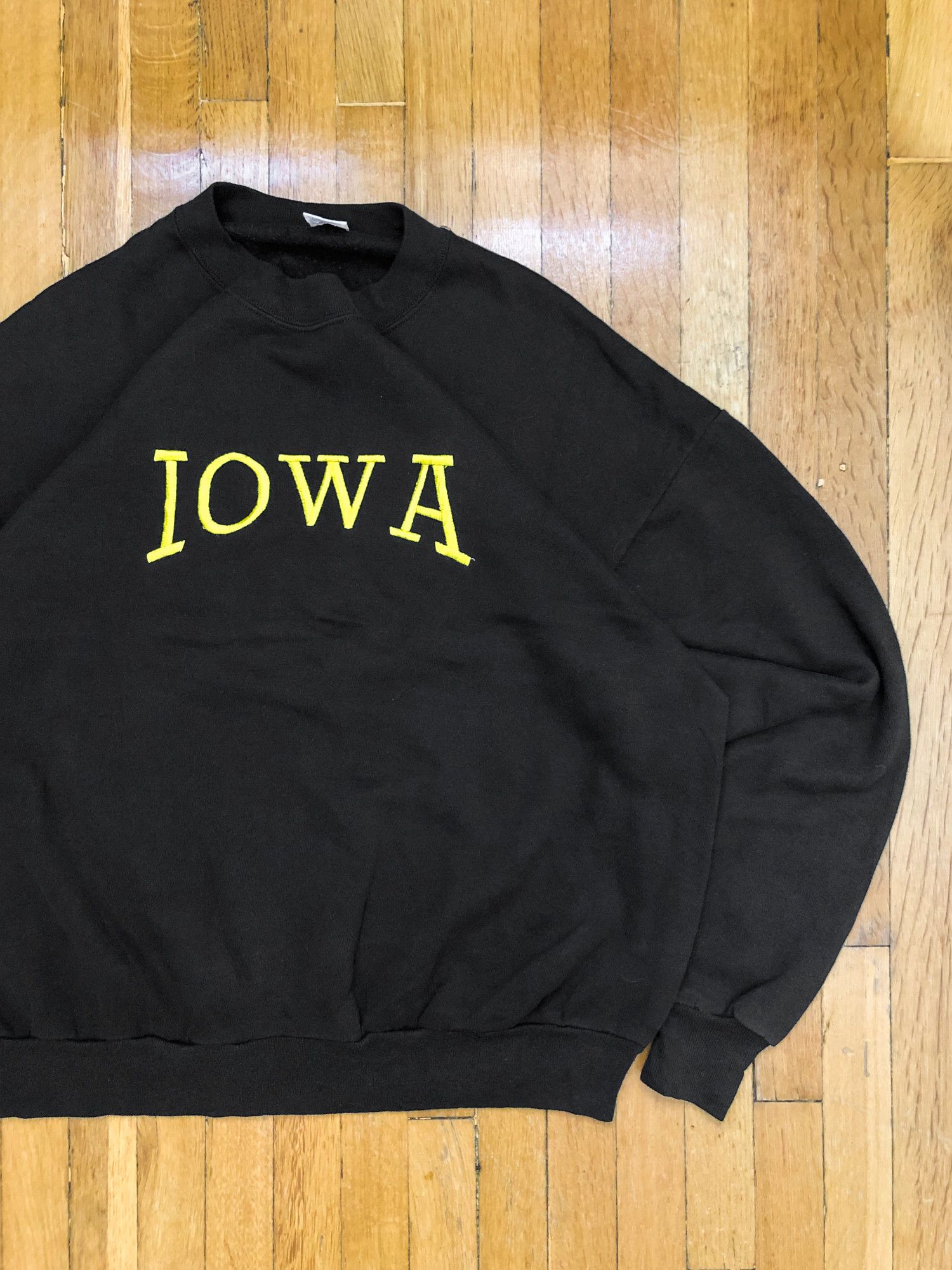 90s Boxy Faded Black 'Iowa' Sweatshirt