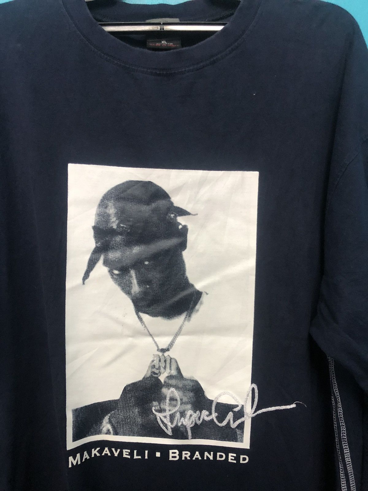 Band Tees × Makaveli × Rap Tees Tupac MaKaVeli branded long sleeve Size US XXL / EU 58 / 5 - 3 Thumbnail