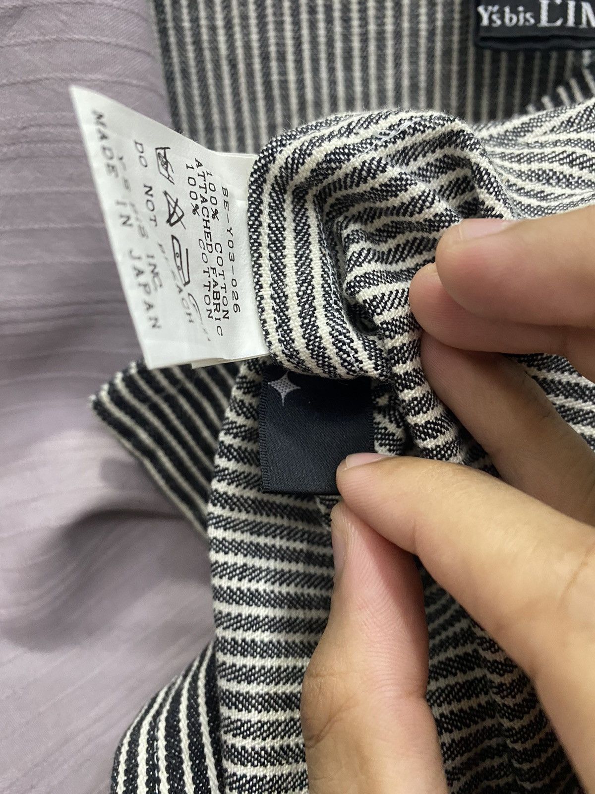 Yohji Yamamoto Y’s bis LIMI HICKORY STRIPE SHAWL COLLAR SLEEVELESS VEST Size US S / EU 44-46 / 1 - 13 Thumbnail