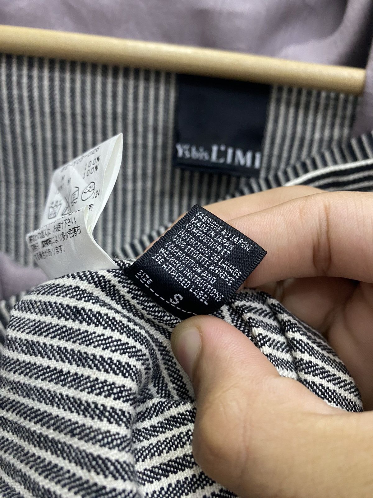 Yohji Yamamoto Y’s bis LIMI HICKORY STRIPE SHAWL COLLAR SLEEVELESS VEST Size US S / EU 44-46 / 1 - 14 Thumbnail