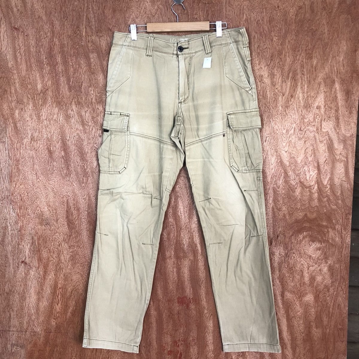 image of Faded Glory Burtle Faded Brown Multipocket Cargo Pants 2112, Men's (Size 33)