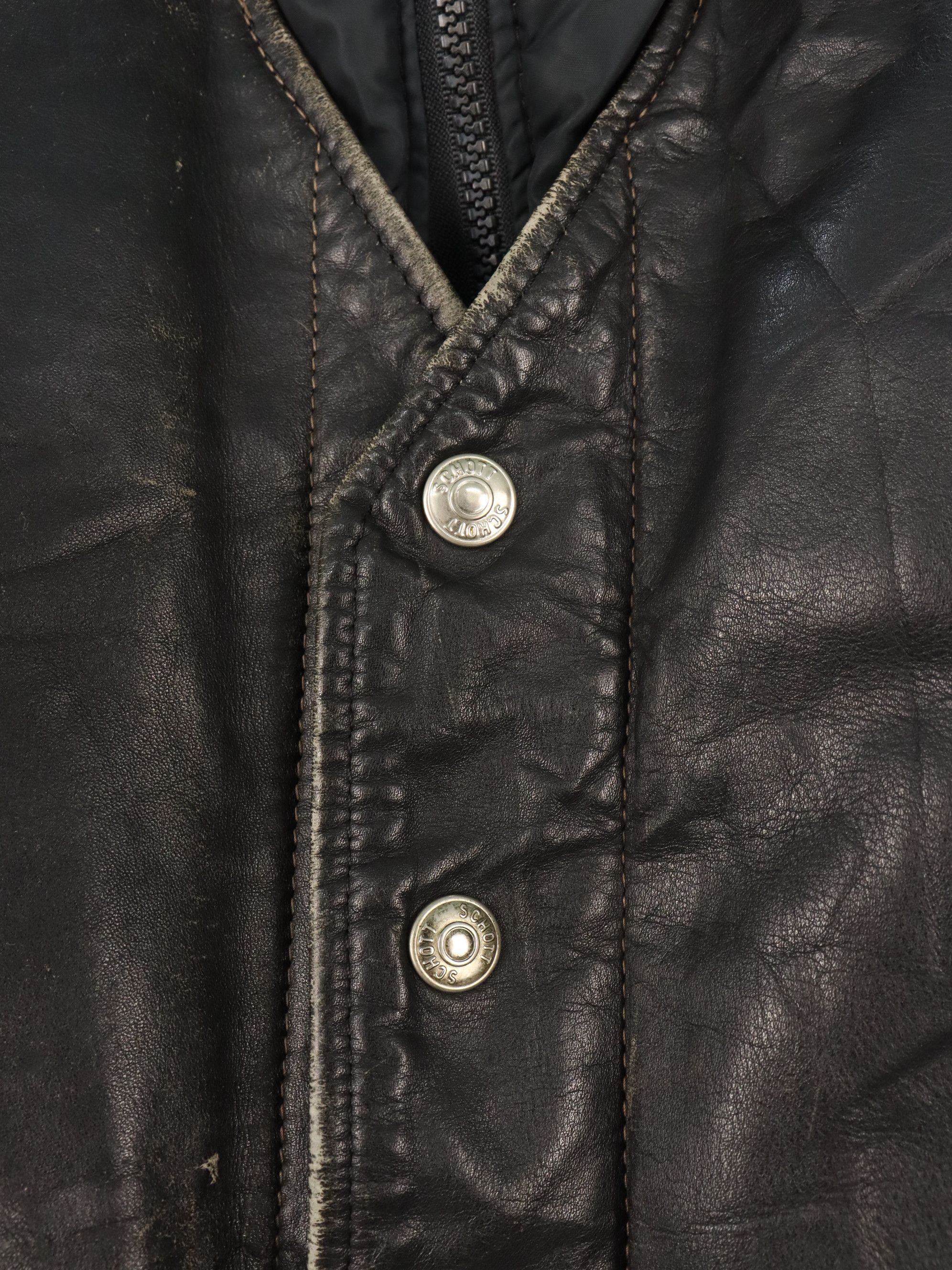 Schott Vintage Schott Detachable Leather Goose Down Puffer Jacket Size US M / EU 48-50 / 2 - 16 Thumbnail
