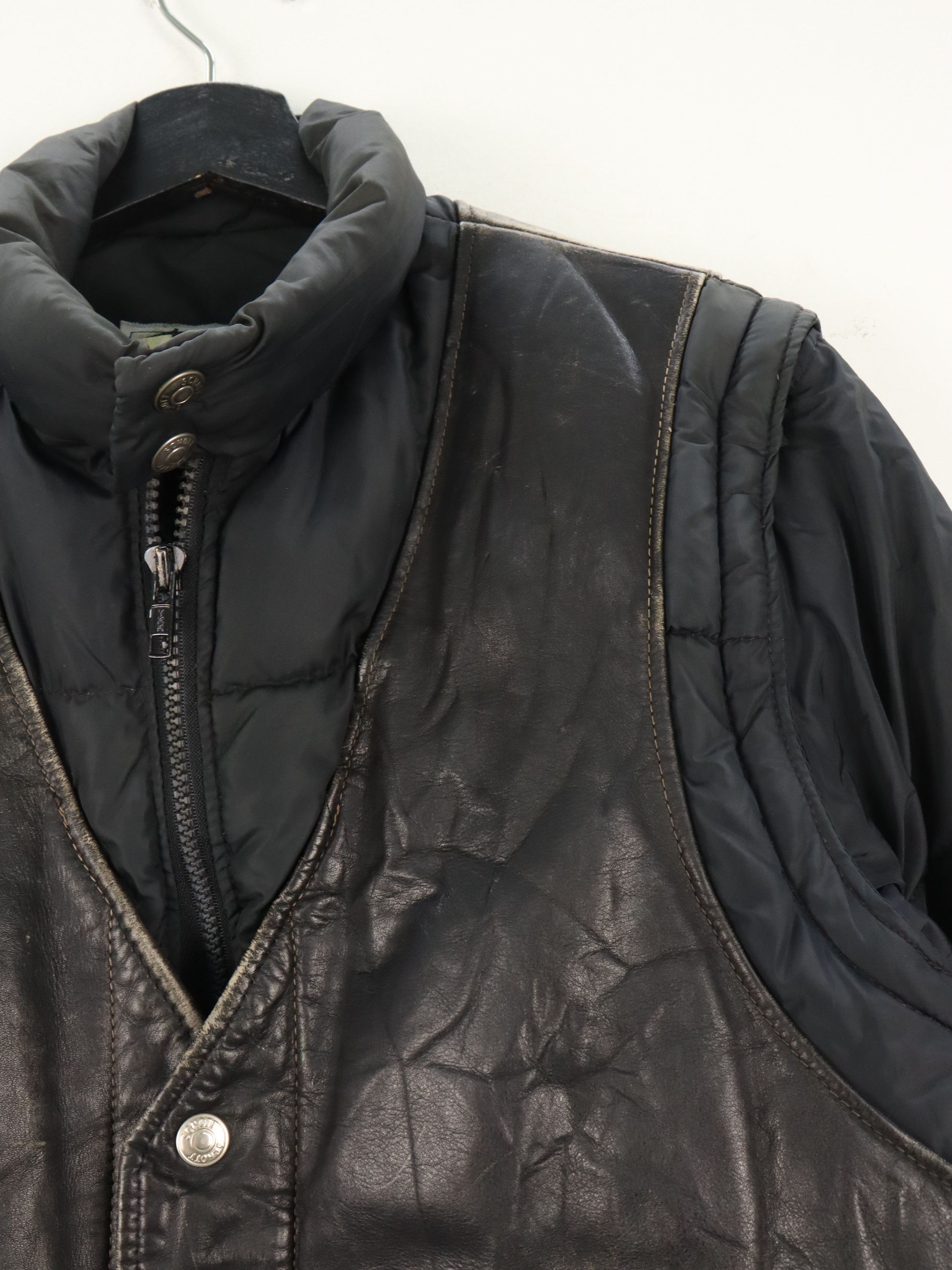 Schott Vintage Schott Detachable Leather Goose Down Puffer Jacket Size US M / EU 48-50 / 2 - 11 Thumbnail