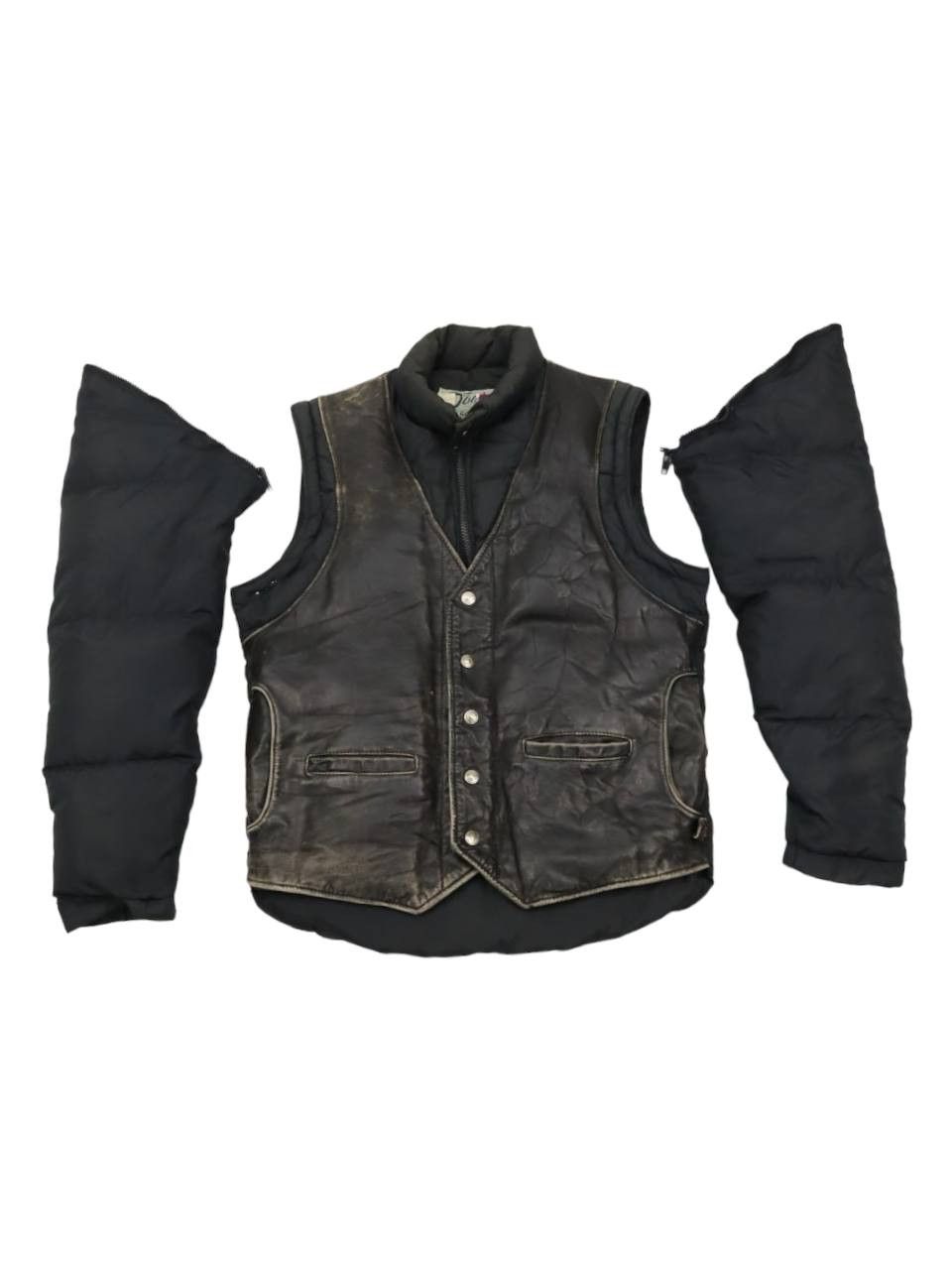 Schott Vintage Schott Detachable Leather Goose Down Puffer Jacket Size US M / EU 48-50 / 2 - 1 Thumbnail