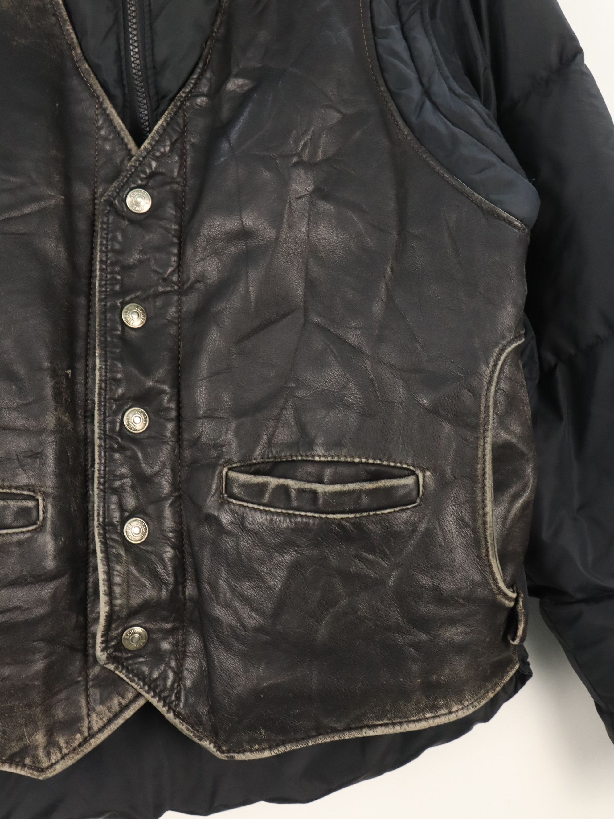 Schott Vintage Schott Detachable Leather Goose Down Puffer Jacket Size US M / EU 48-50 / 2 - 14 Thumbnail