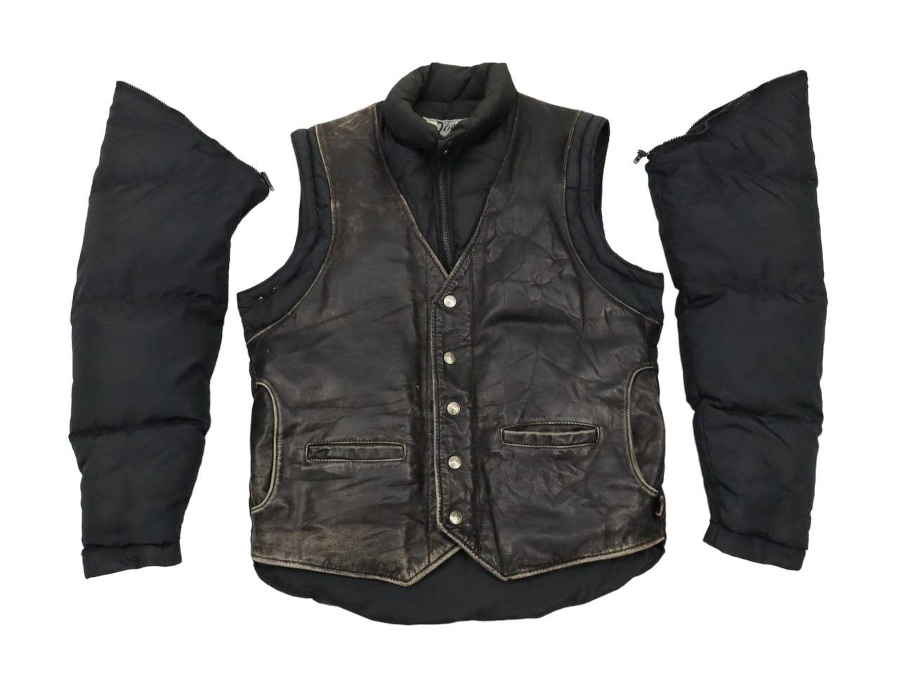 Schott Vintage Schott Detachable Leather Goose Down Puffer Jacket Size US M / EU 48-50 / 2 - 8 Thumbnail