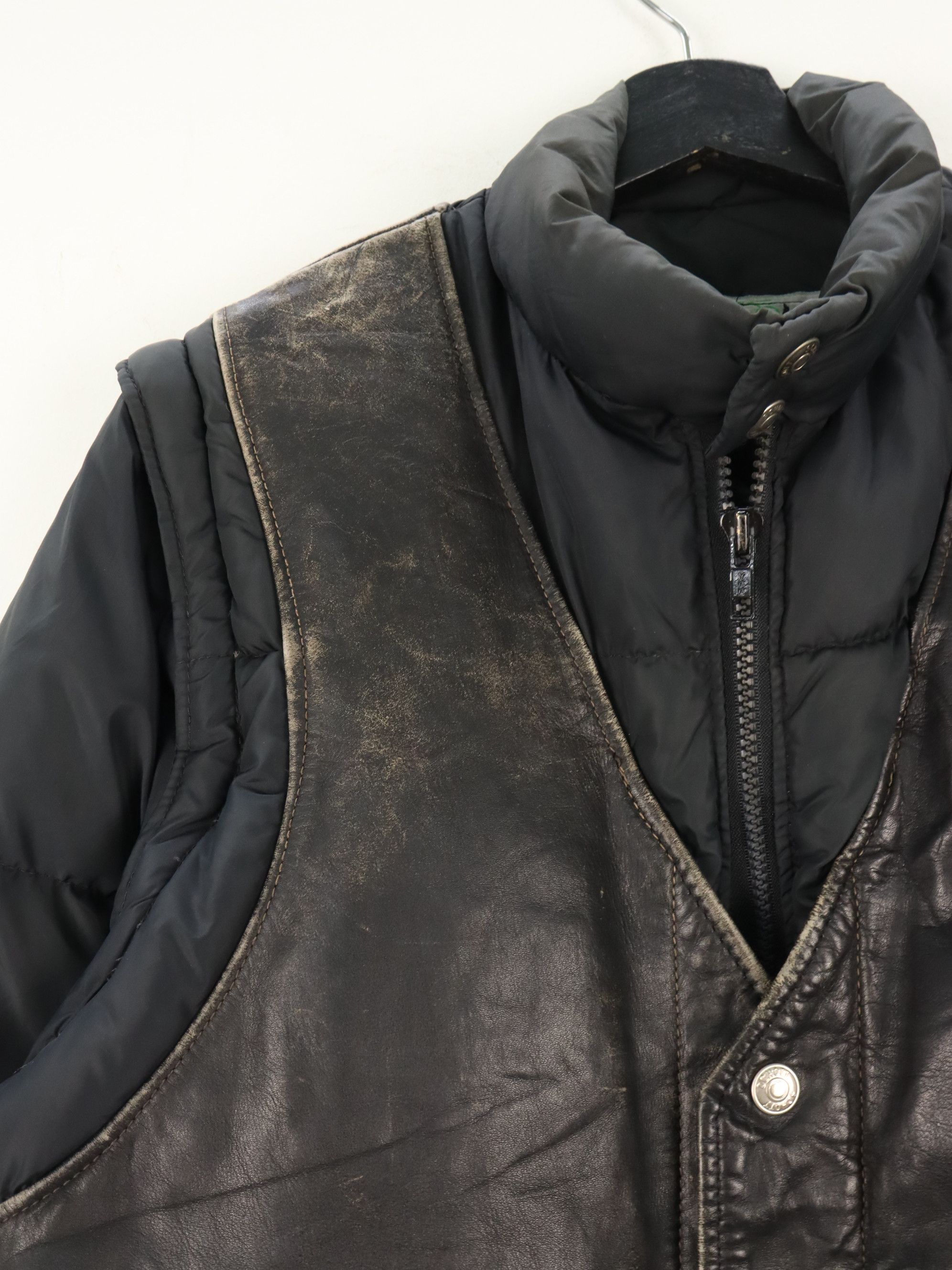 Schott Vintage Schott Detachable Leather Goose Down Puffer Jacket Size US M / EU 48-50 / 2 - 10 Thumbnail