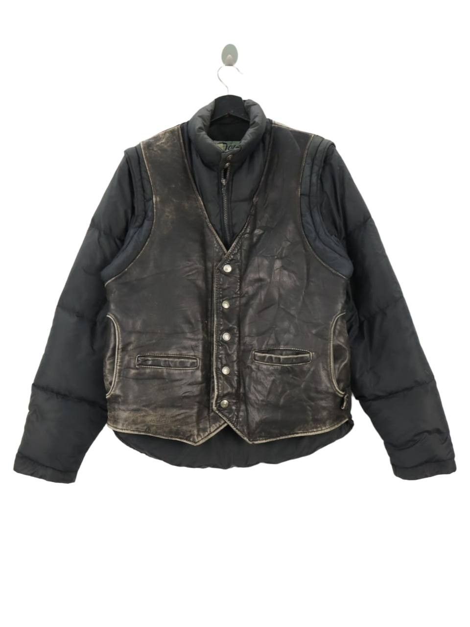 Schott Vintage Schott Detachable Leather Goose Down Puffer Jacket Size US M / EU 48-50 / 2 - 2 Thumbnail