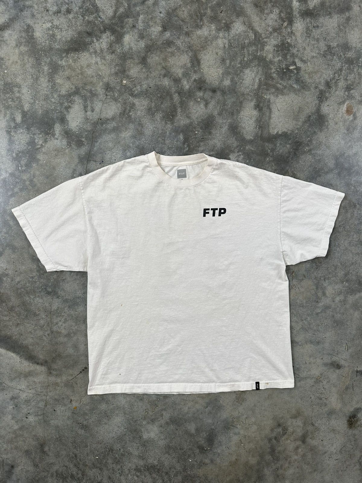 image of Fuck The Population x Huf White OG Logo Tee 2Xl / , Men's