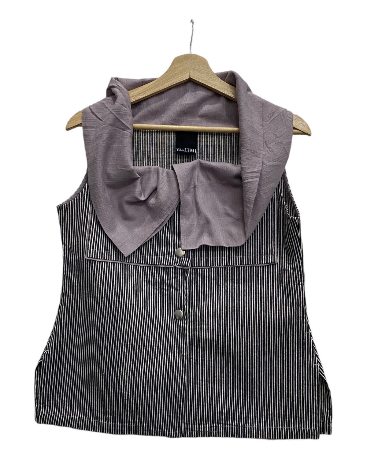 Limi Feu Y’s bis LIMI HICKORY STRIPE SHAWL COLLAR BOLERO Size S / US 4 / IT 40 - 3 Thumbnail