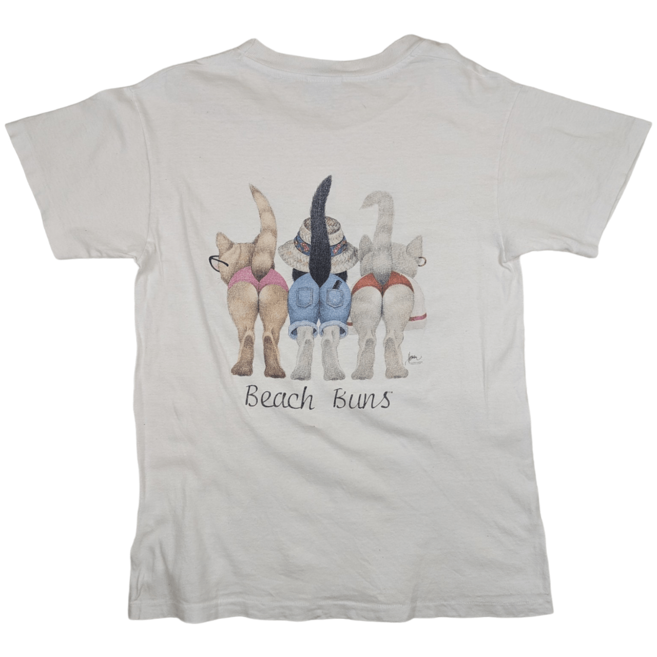 Hanes Vintage 90's HANES Cute Cate Graphic Single Stitches T-Shirt Size S / US 4 / IT 40 - 6 Thumbnail