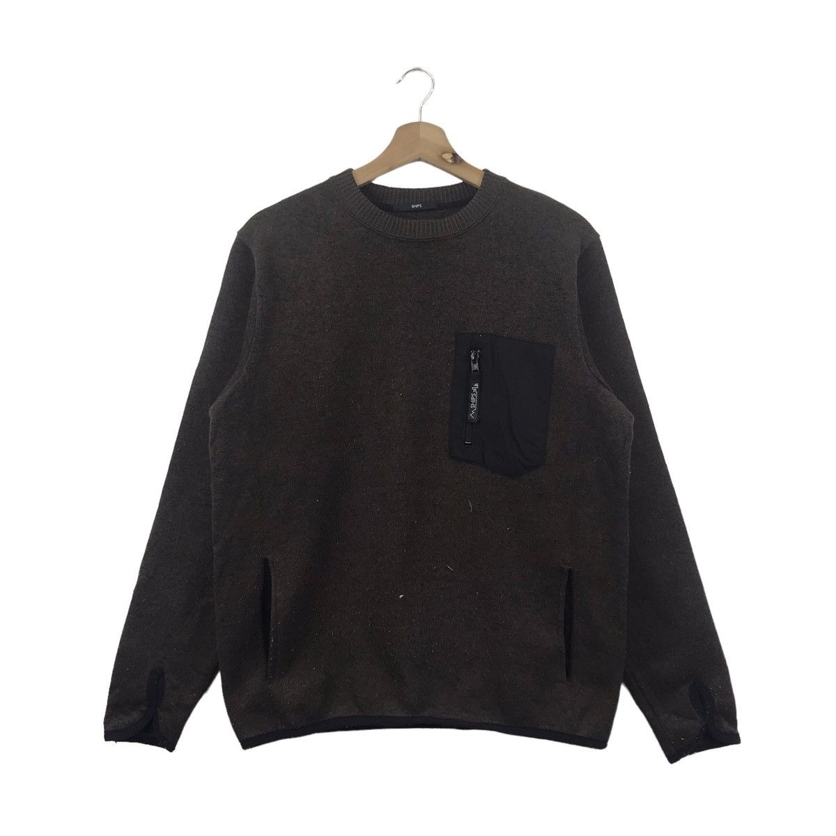 Vintage SHIPS Japanese Brand Brown Retro-X Fleece Sweatshirt Size US M / EU 48-50 / 2 - 1 Thumbnail