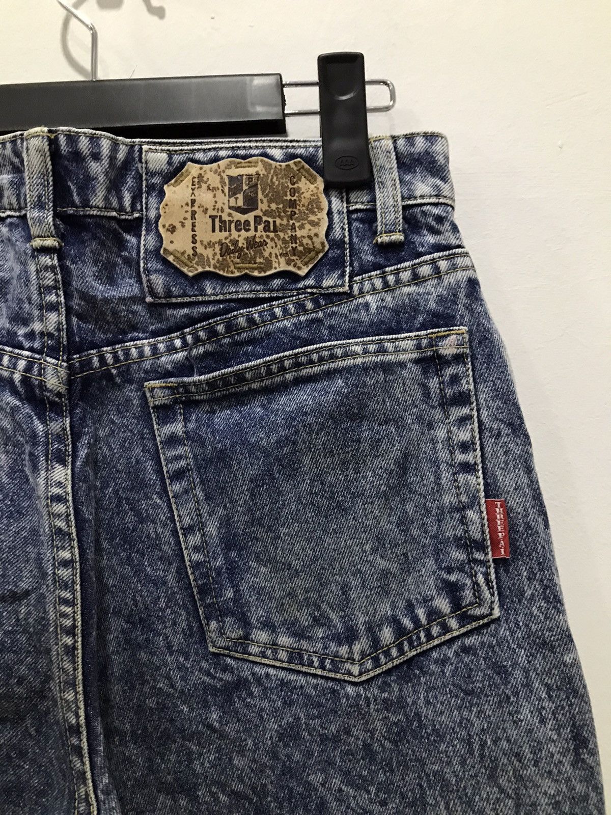 Express × Japanese Brand Distressed Three Pal Express Acidwash denim Size US 29 - 15 Thumbnail