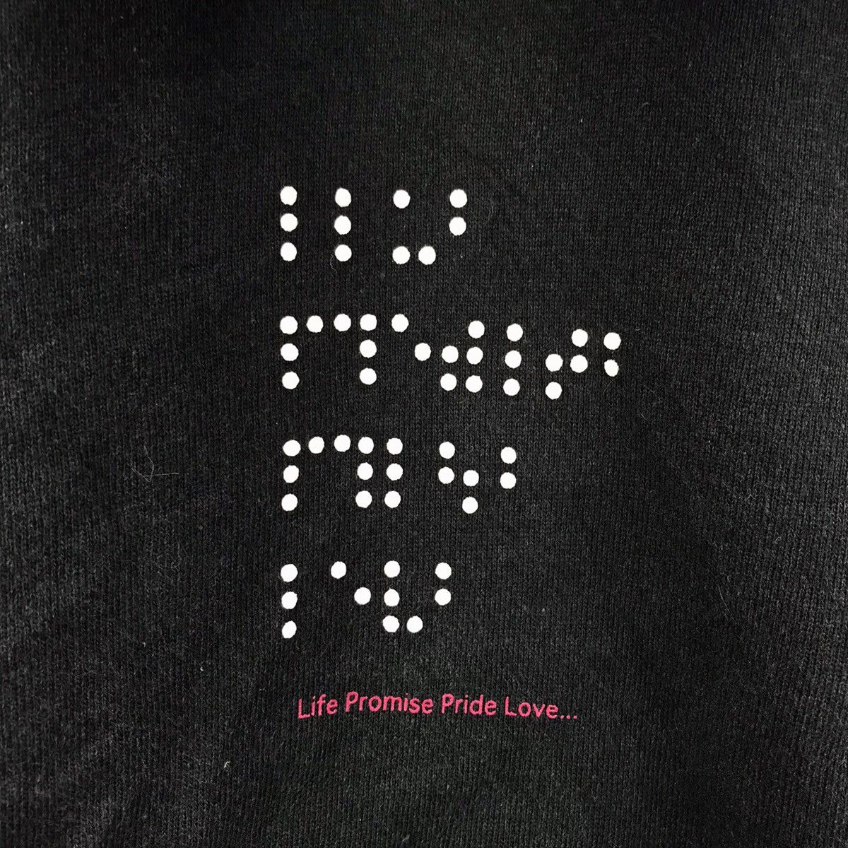 Lee Vintage BOOTLEG BOOTH SPORTWEAR Braille Print Black Hoodie Size US L / EU 52-54 / 3 - 9 Thumbnail