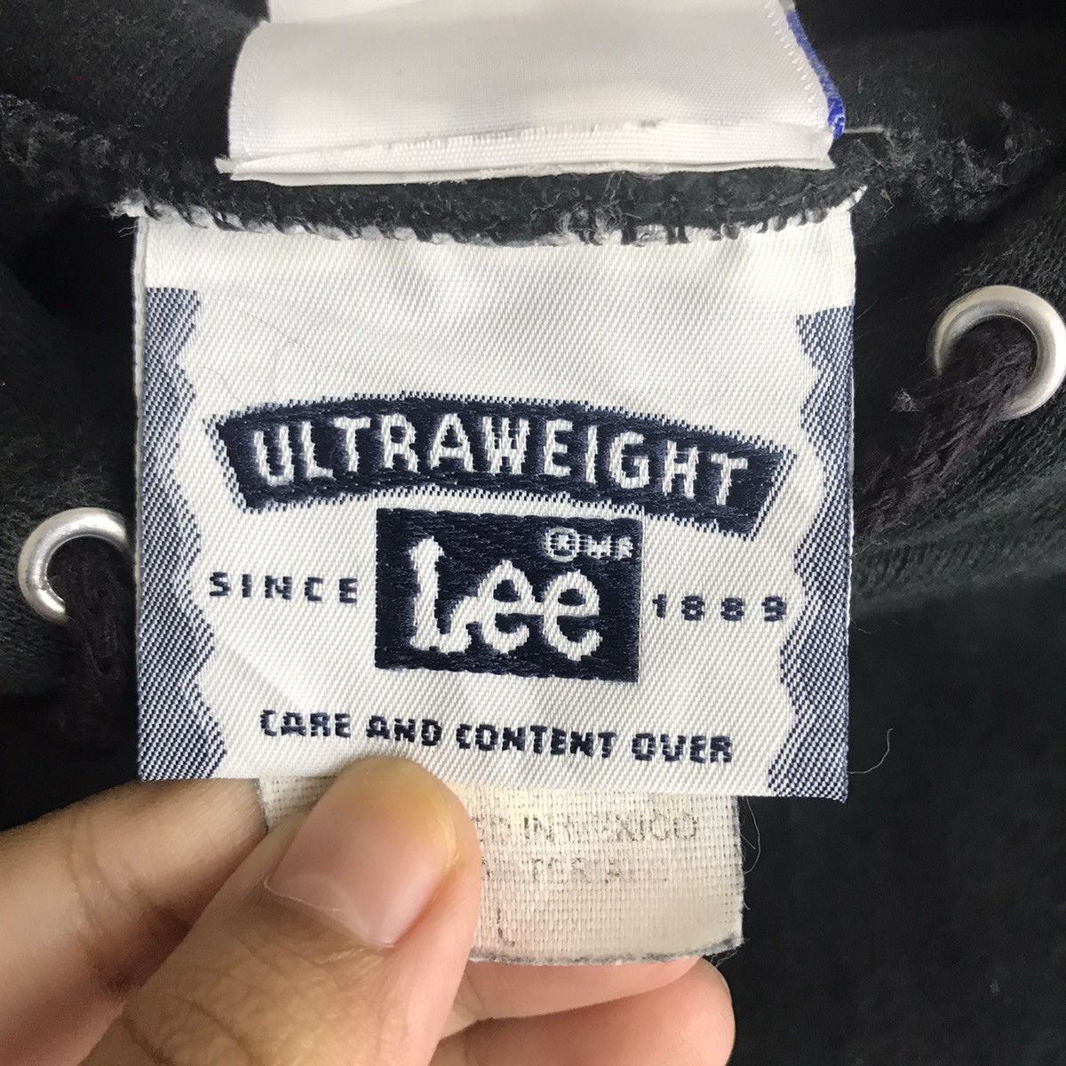 Lee Vintage BOOTLEG BOOTH SPORTWEAR Braille Print Black Hoodie Size US L / EU 52-54 / 3 - 5 Thumbnail