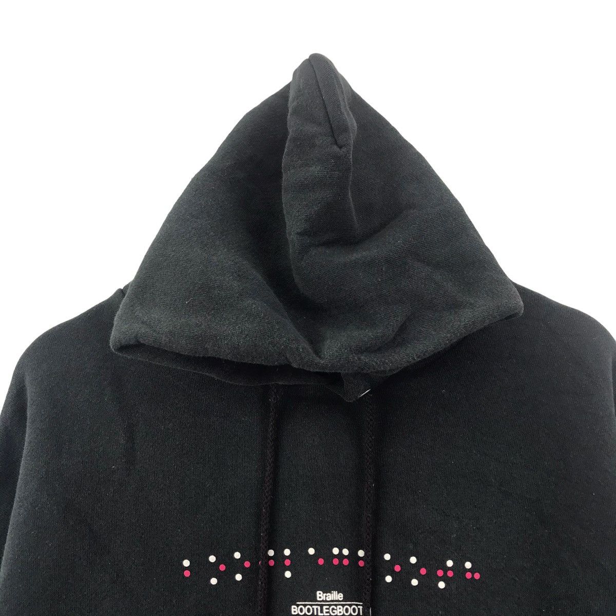 Lee Vintage BOOTLEG BOOTH SPORTWEAR Braille Print Black Hoodie Size US L / EU 52-54 / 3 - 2 Thumbnail