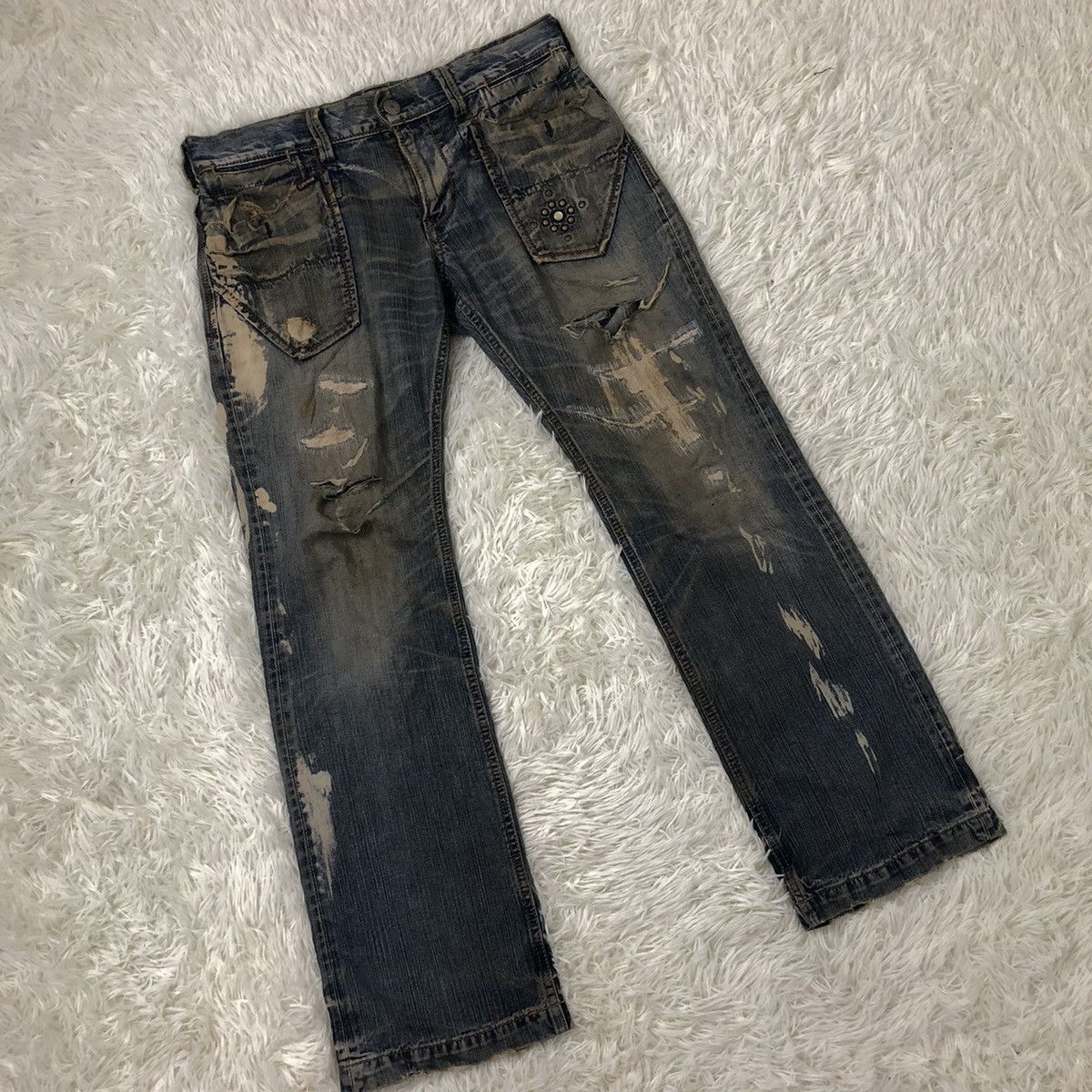 Japanese Brand × Vintage LIBERTO XXX DISTRESSED DENIM JEANS Size US 34 / EU 50 - 4 Thumbnail