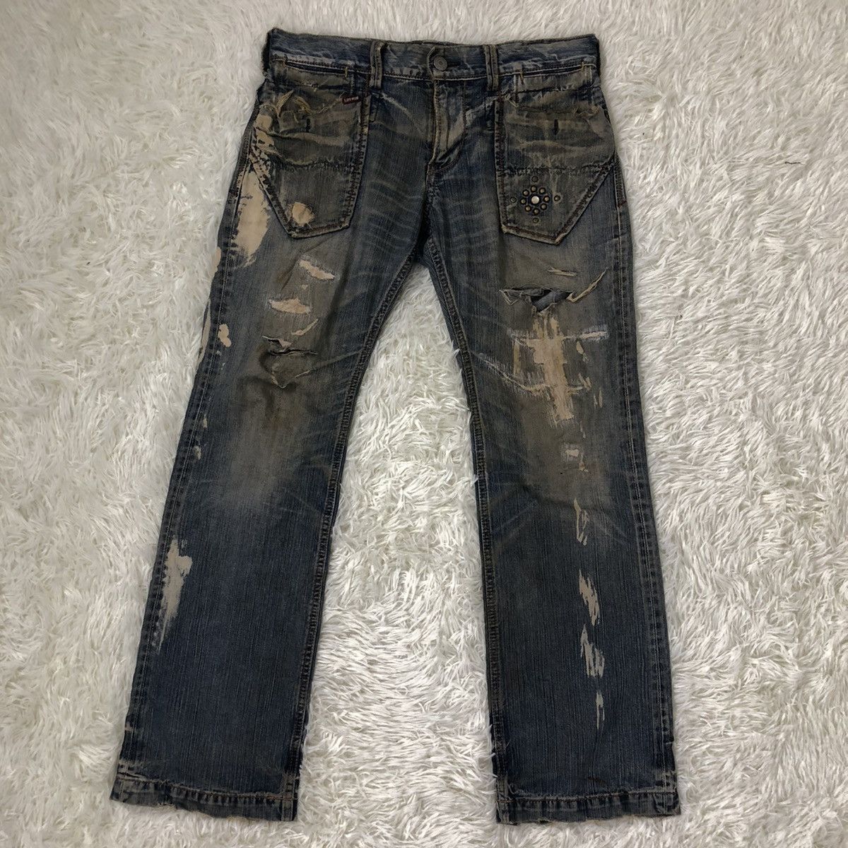 Japanese Brand × Vintage LIBERTO XXX DISTRESSED DENIM JEANS Size US 34 / EU 50 - 2 Thumbnail