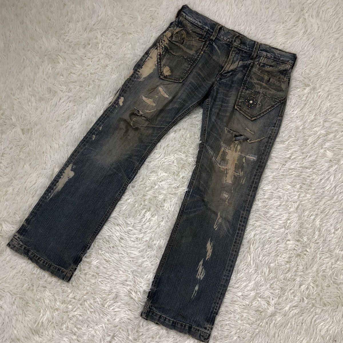 Japanese Brand × Vintage LIBERTO XXX DISTRESSED DENIM JEANS Size US 34 / EU 50 - 3 Thumbnail