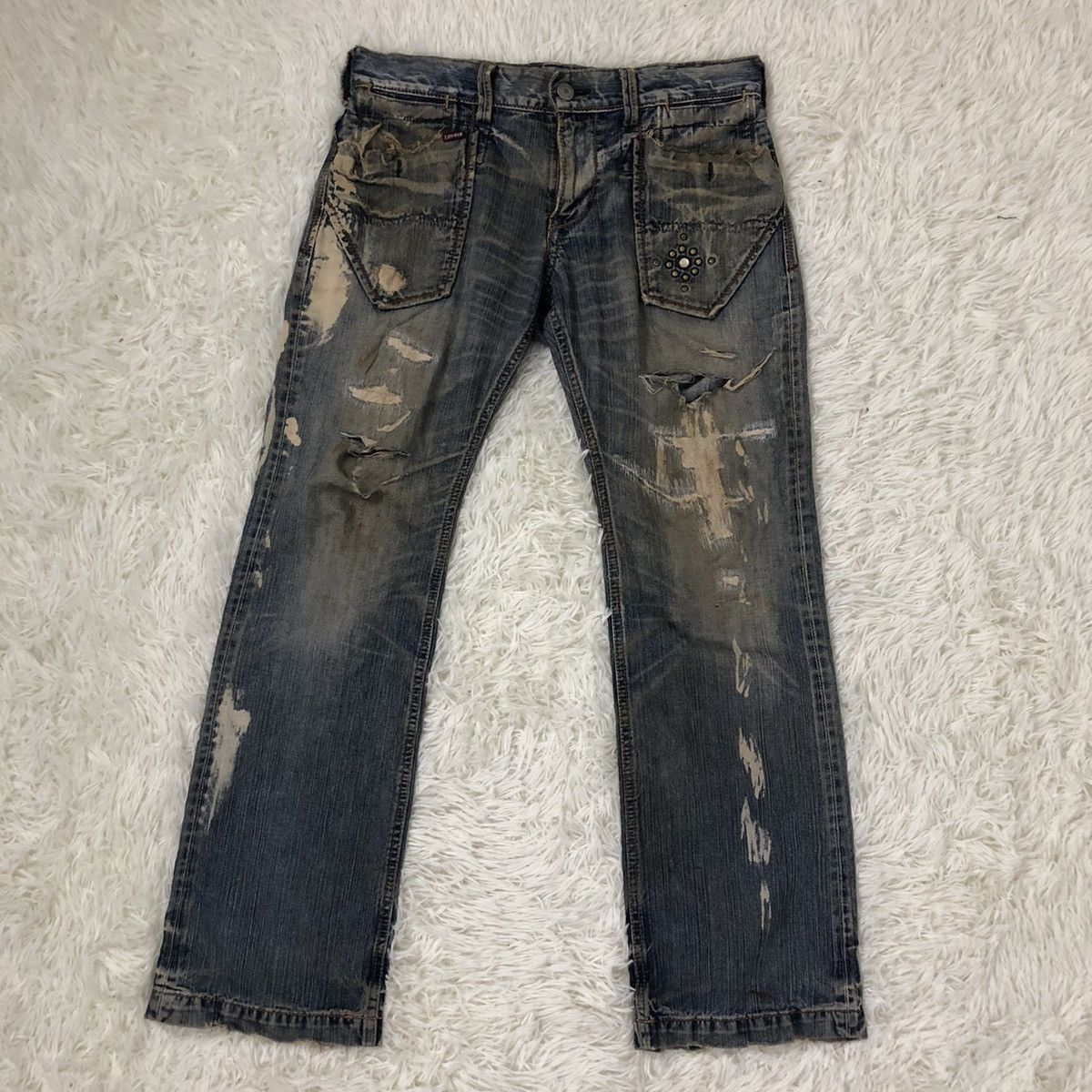 Japanese Brand × Vintage LIBERTO XXX DISTRESSED DENIM JEANS Size US 34 / EU 50 - 1 Thumbnail