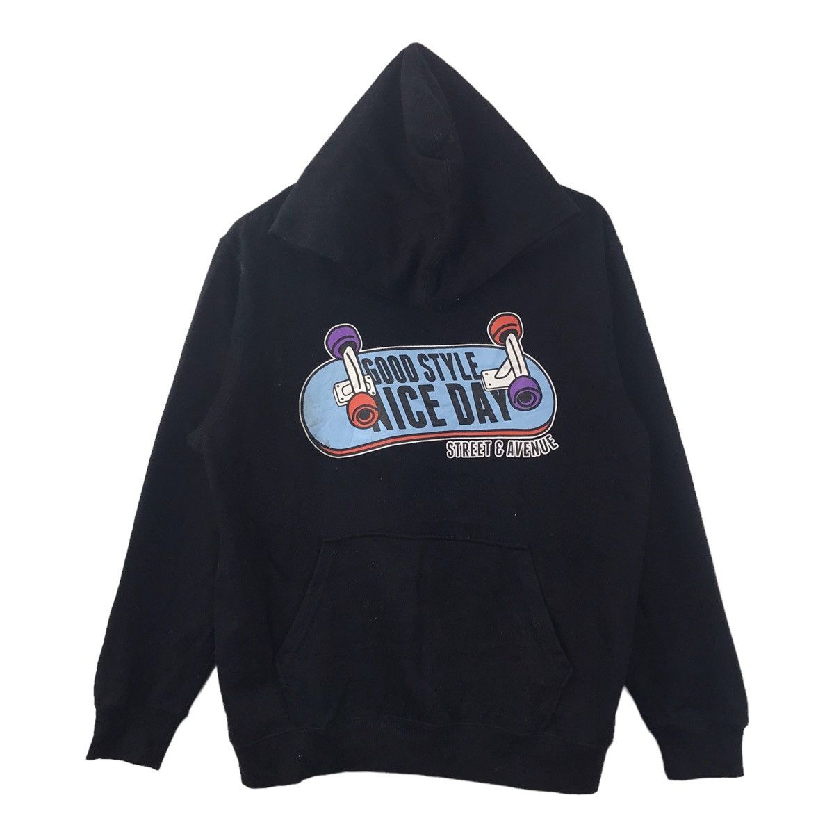 Vintage GIOD STYLE NICE DAY Street Avenue Black Hoodie Size US L / EU 52-54 / 3 - 1 Thumbnail