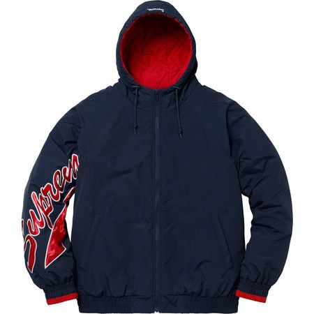 Supreme Supreme Sleeve Script Sideline Jacket Navy | Grailed