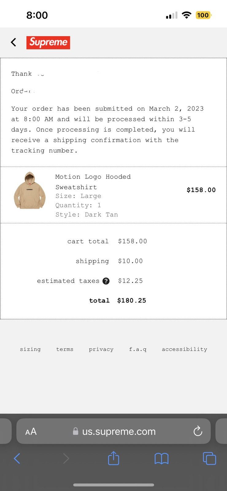 Supreme CONFIRMED Supreme Motion Logo Hooded Sweatshirt SS23 Size US L / EU 52-54 / 3 - 1 Preview
