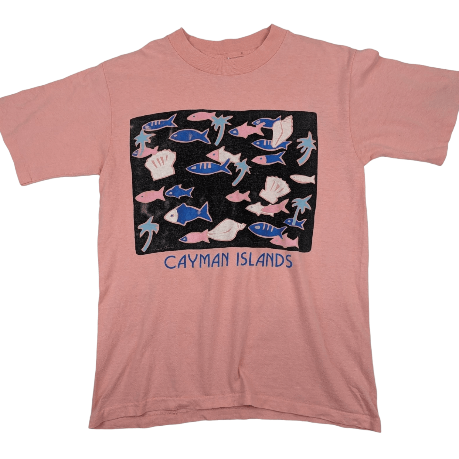 Vintage Vintage 90's CAYMAN ISLAND Fish T-Shirt Single Stitches Size US M / EU 48-50 / 2 - 2 Thumbnail