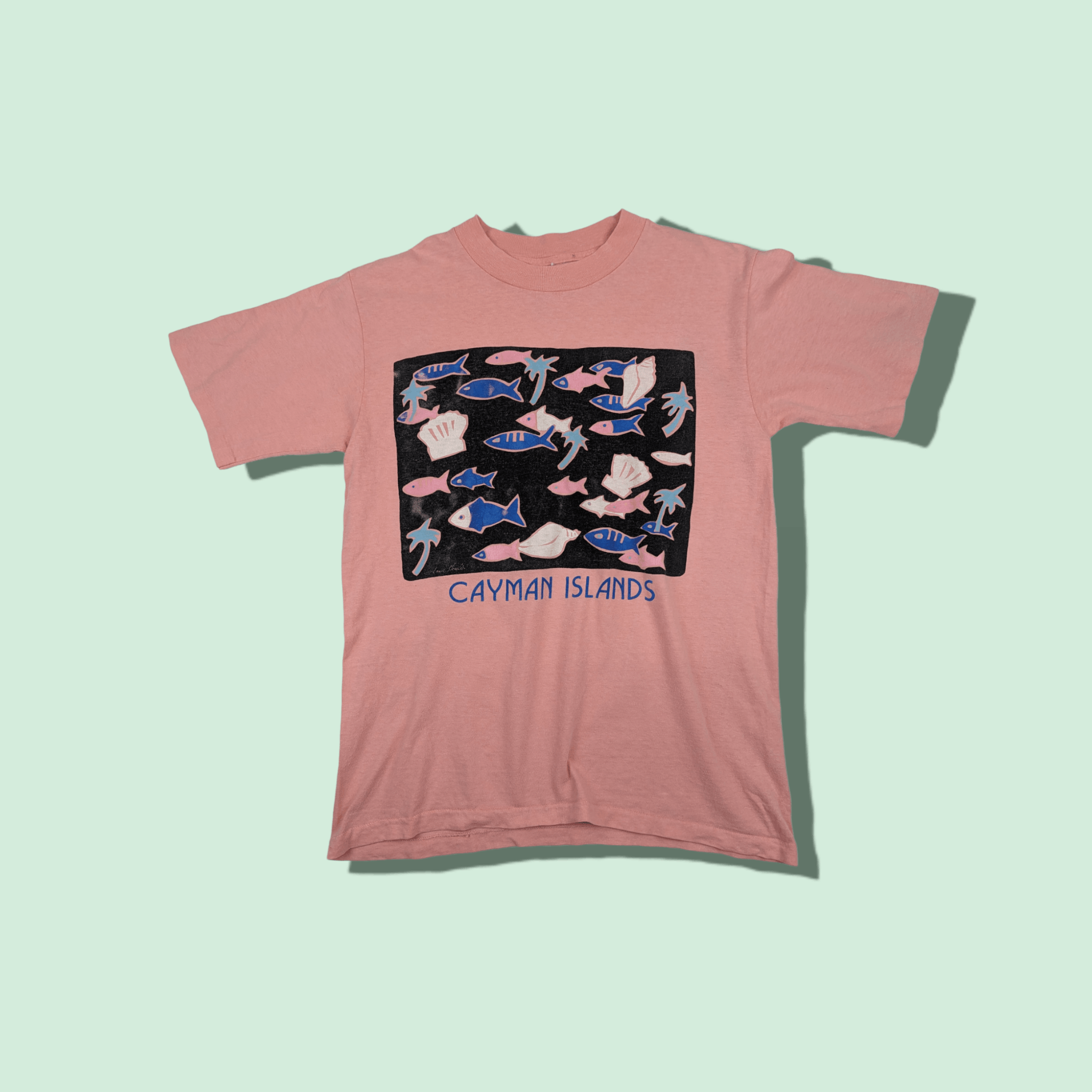 Vintage Vintage 90's CAYMAN ISLAND Fish T-Shirt Single Stitches Size US M / EU 48-50 / 2 - 1 Thumbnail