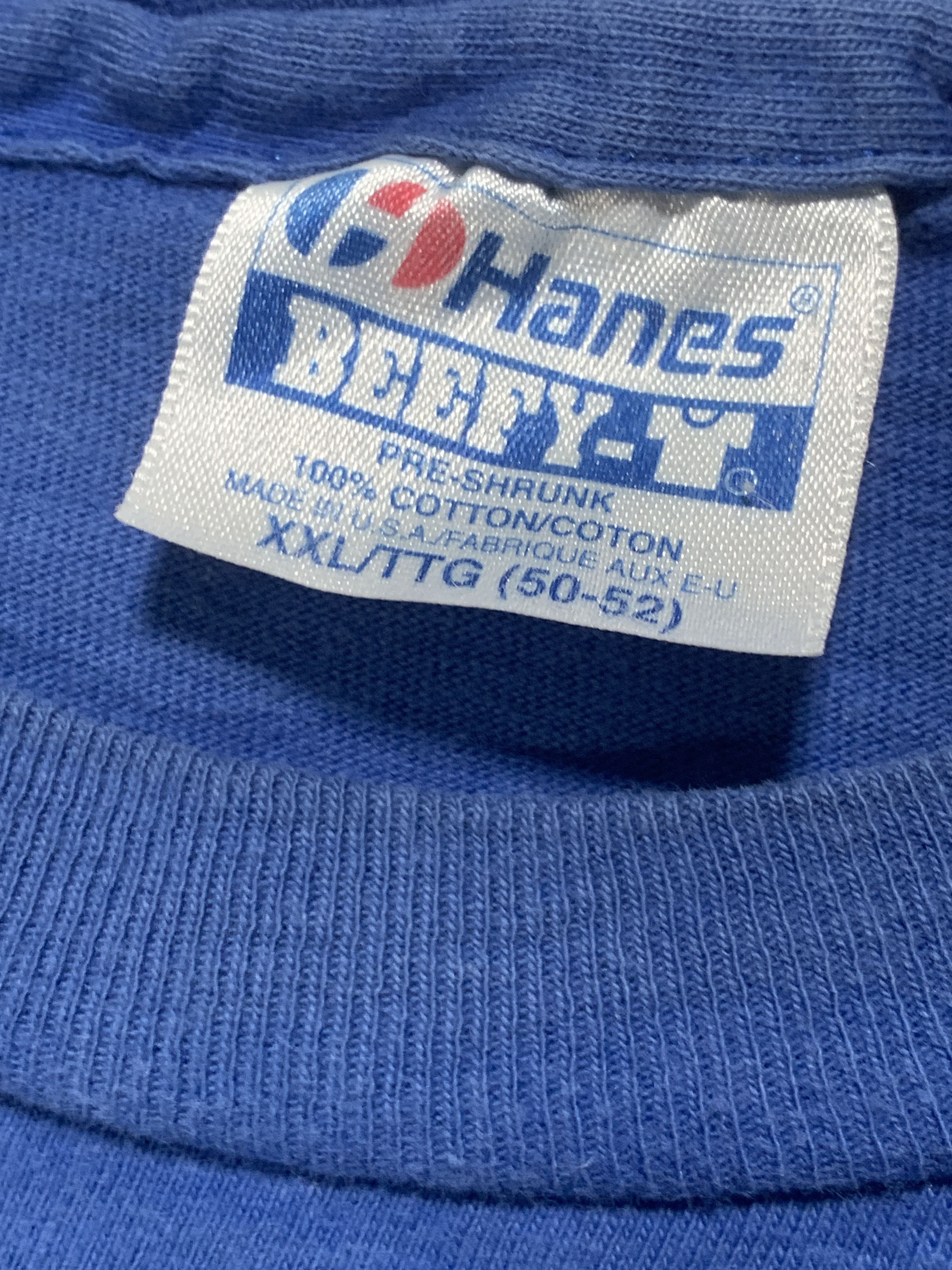 Hanes × Vintage Vintage 80s 90s Blank Single Stitch T Shirt Made In USA Size US XXL / EU 58 / 5 - 6 Thumbnail