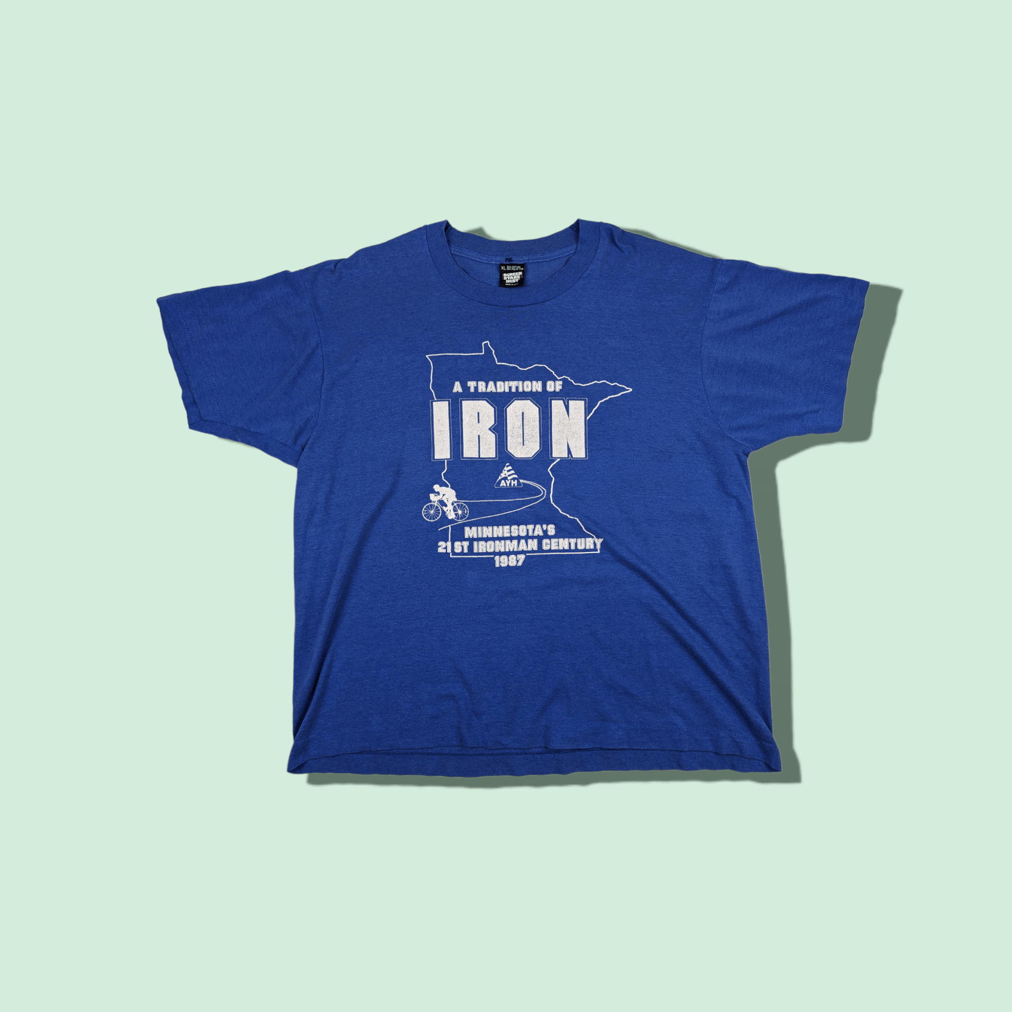 Fruit Of The Loom Vintage BEST 1987 A Tradition Of Ironman Single Stitches Tee Size US XL / EU 56 / 4 - 1 Thumbnail