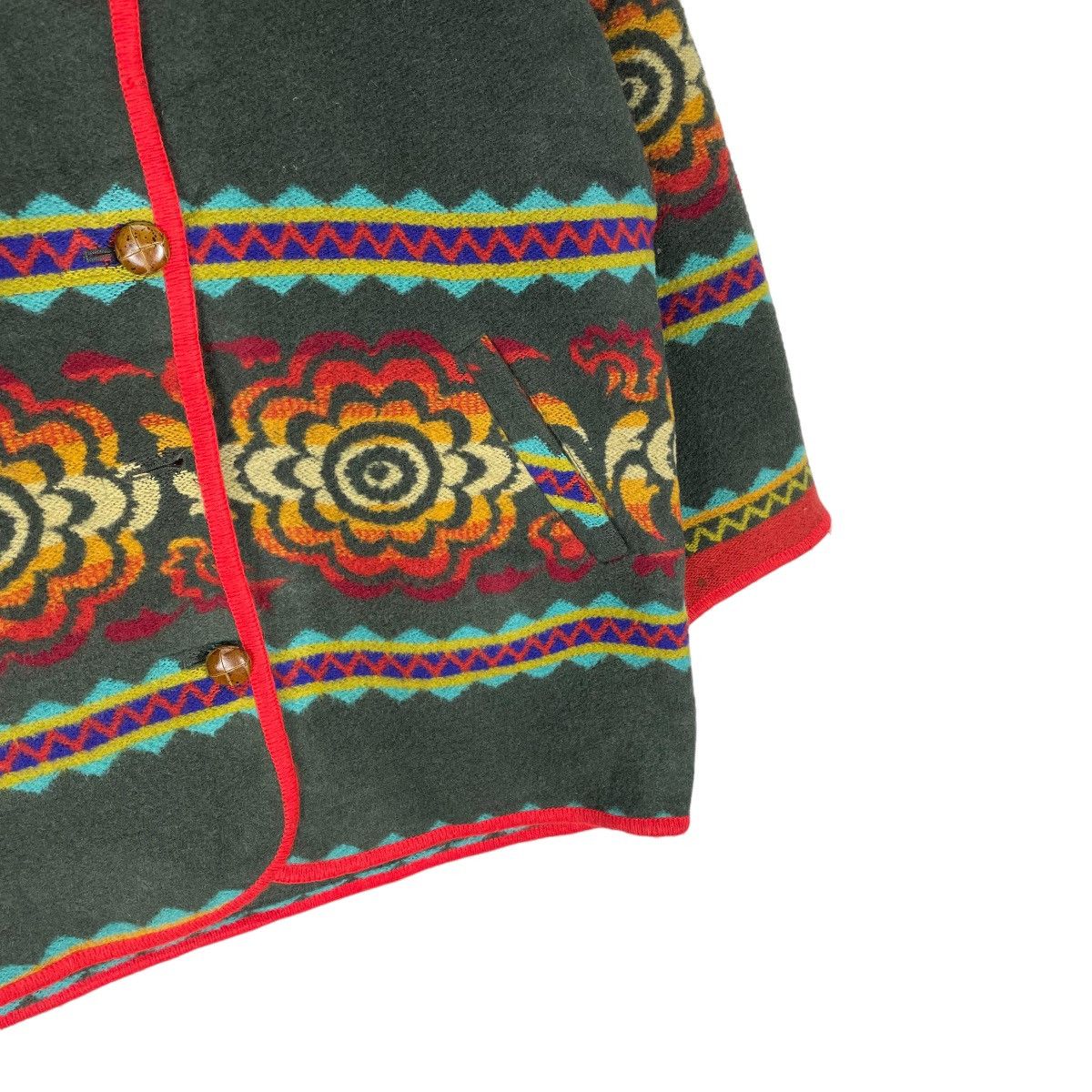Benetton ☀️UNITED COLORS OF BENETTON HOODIE FUR FLOWERS JACKET Size M / US 6-8 / IT 42-44 - 4 Thumbnail