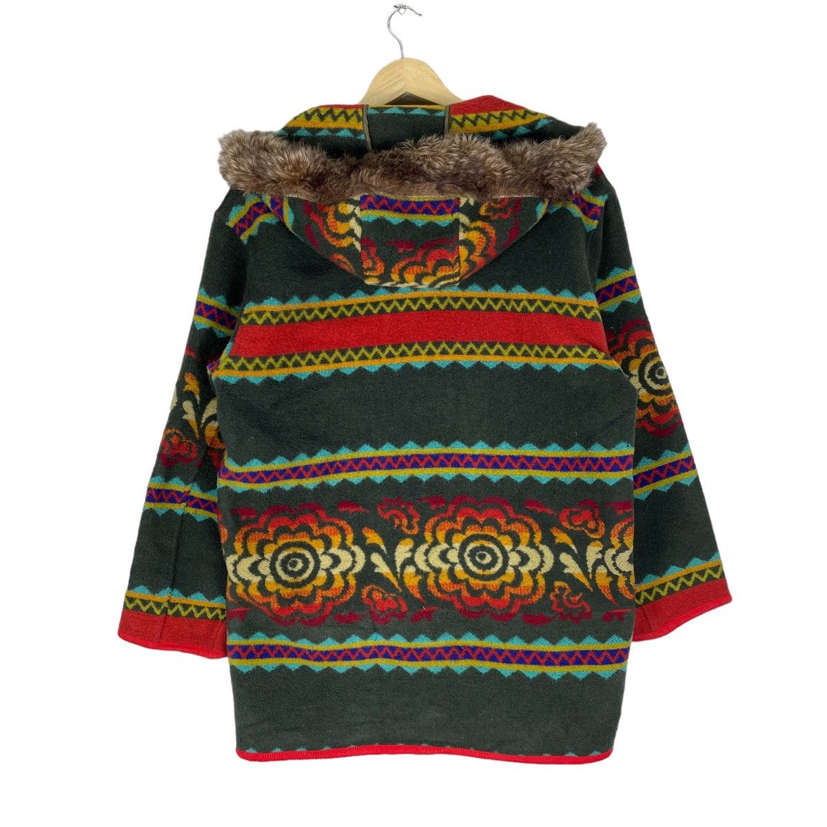 Benetton ☀️UNITED COLORS OF BENETTON HOODIE FUR FLOWERS JACKET Size M / US 6-8 / IT 42-44 - 7 Thumbnail