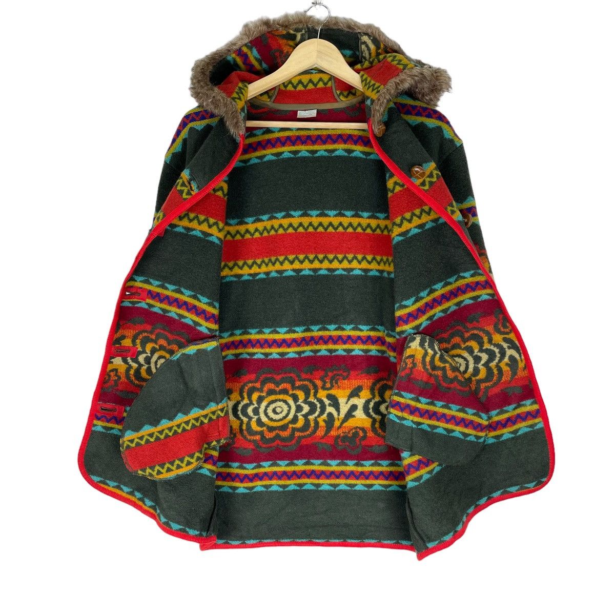 Benetton ☀️UNITED COLORS OF BENETTON HOODIE FUR FLOWERS JACKET Size M / US 6-8 / IT 42-44 - 5 Thumbnail