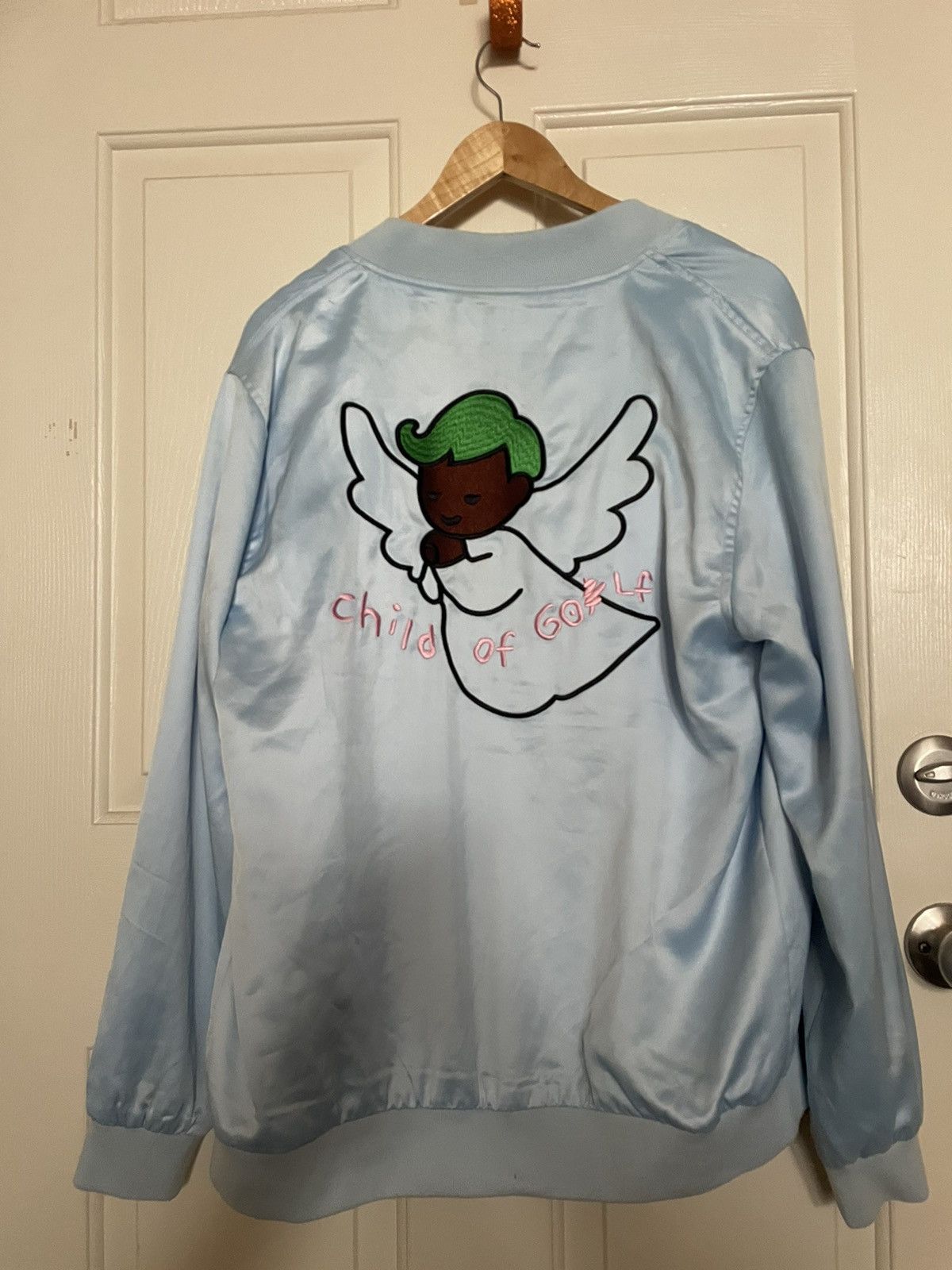 Golf Wang Golf Wang Baby Blue Satin Child of Golf Bomber Jacket NIP Grailed