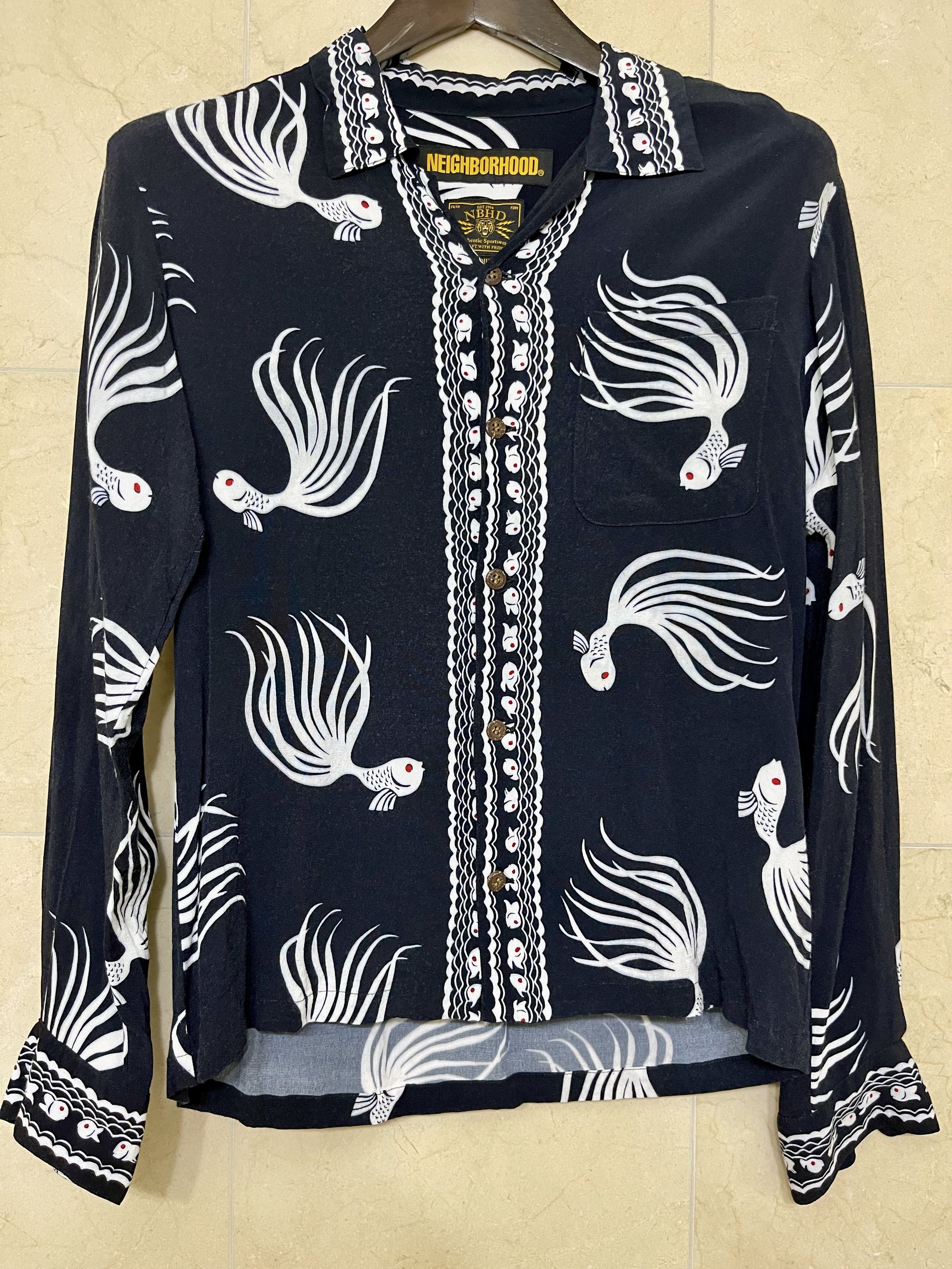 トップス NEIGHBORHOOD OTHA FISH ALOHA SHIRT L NEIGHBORHOOD OTHA FISH.ALOHA/R-SHIRT.LS Neighborhood Aloha Shirt