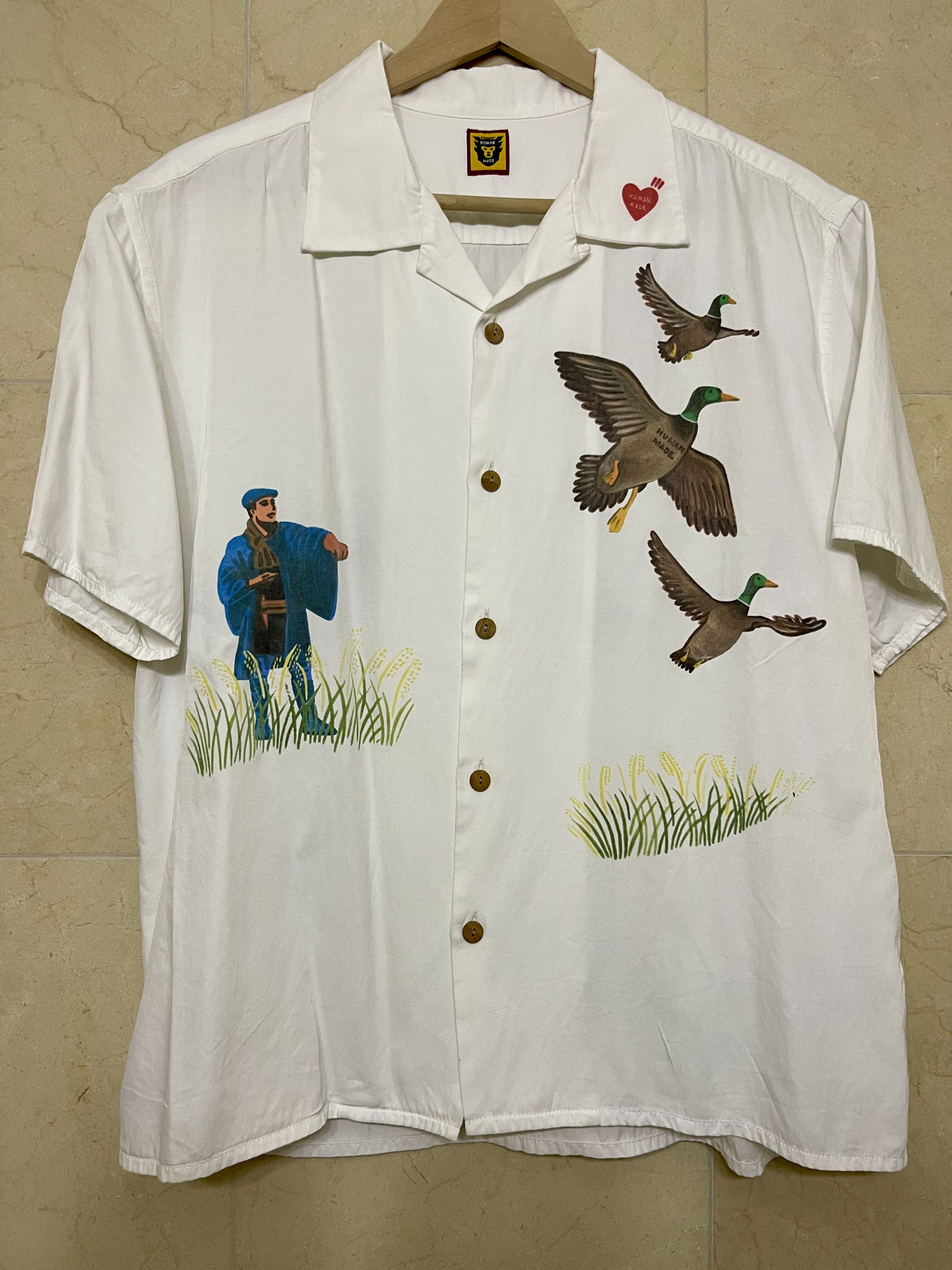 image of Human Made Yokosuka Camp Collar Shirt in White, Men's (Size Medium)
