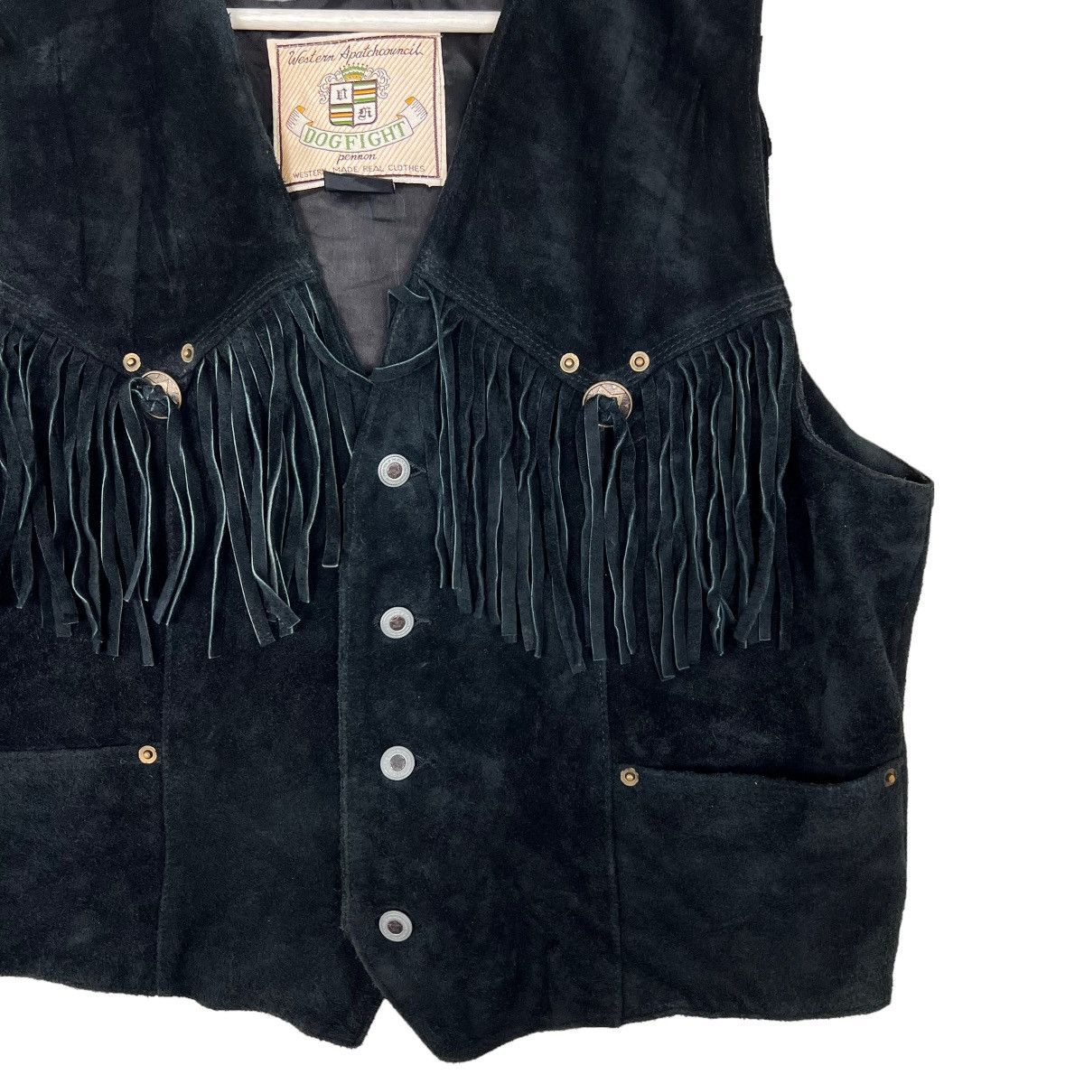 Japanese Brand 🔥 DOGFIGHT WESTERN LEATHER TANK TOP VEST Size US M / EU 48-50 / 2 - 3 Thumbnail