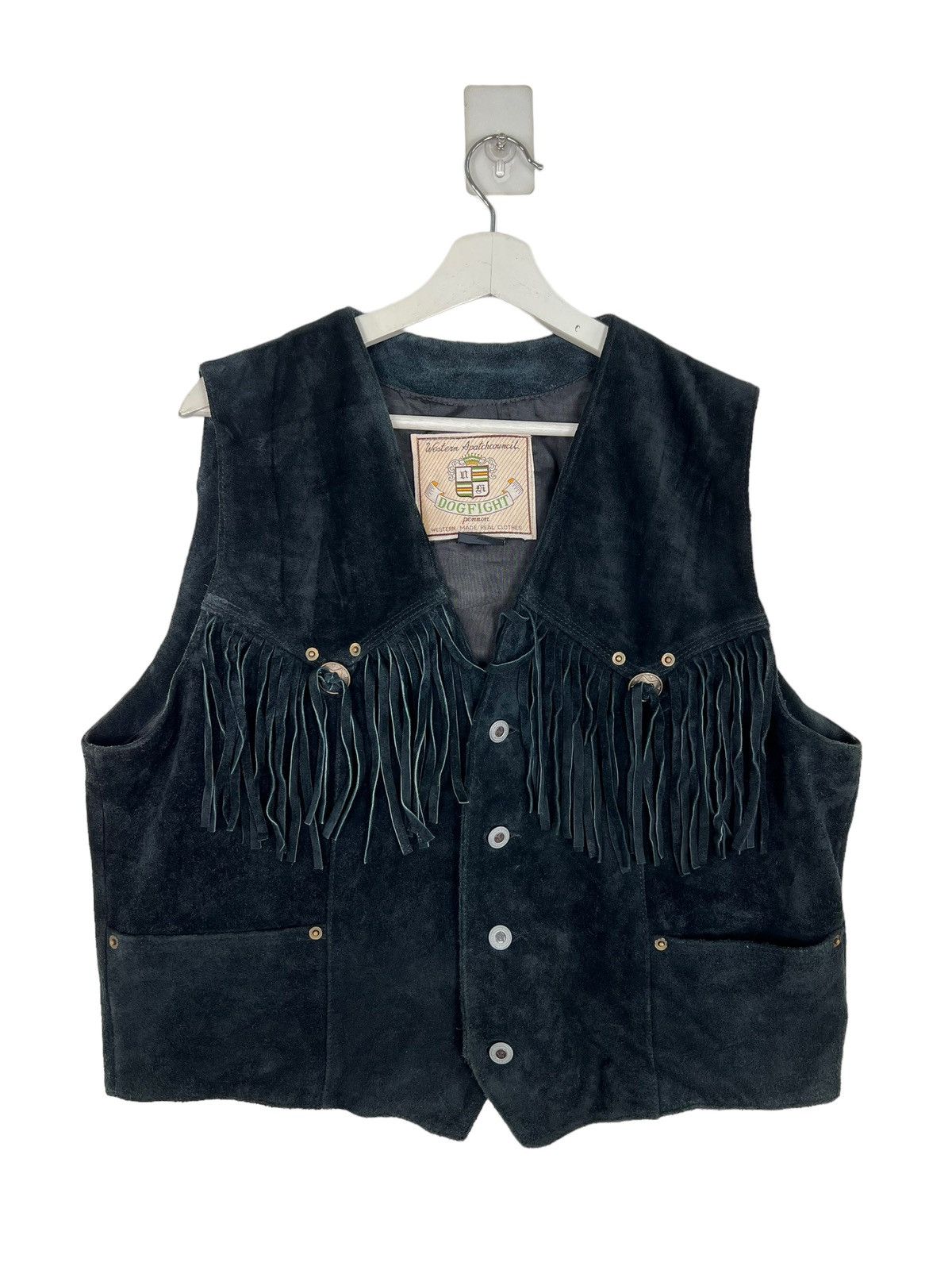 Japanese Brand 🔥 DOGFIGHT WESTERN LEATHER TANK TOP VEST Size US M / EU 48-50 / 2 - 4 Thumbnail