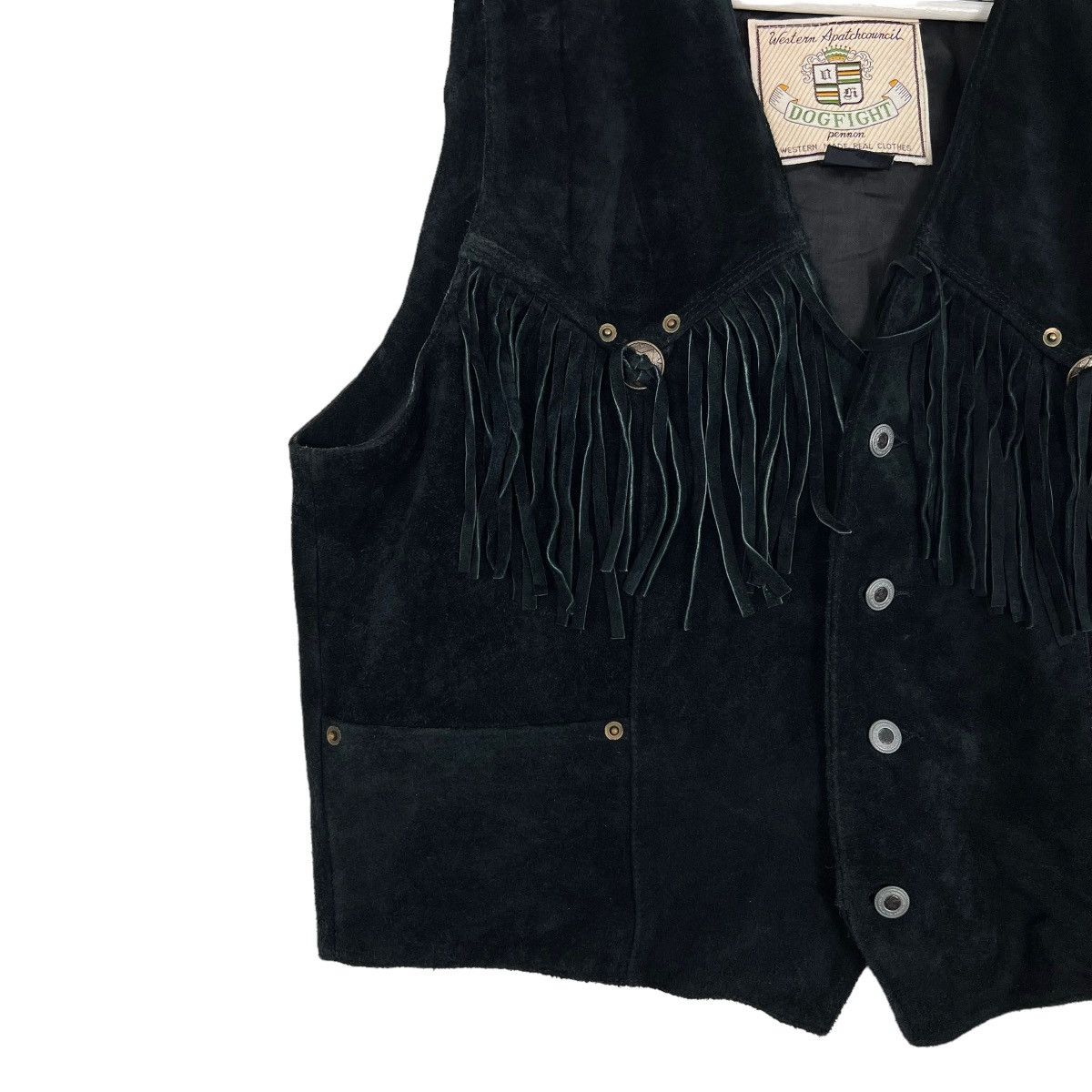 Japanese Brand 🔥 DOGFIGHT WESTERN LEATHER TANK TOP VEST Size US M / EU 48-50 / 2 - 2 Thumbnail