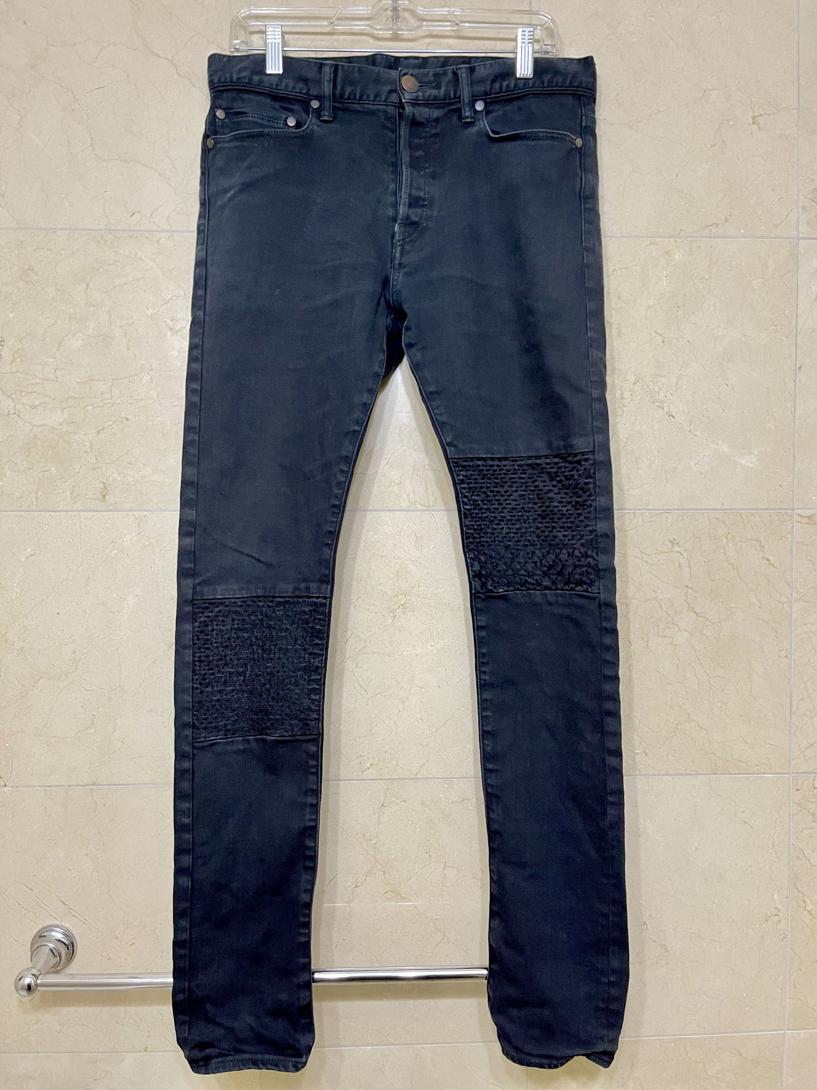 John Elliott Black Sashiko Denim Size US 31 - 1 Thumbnail