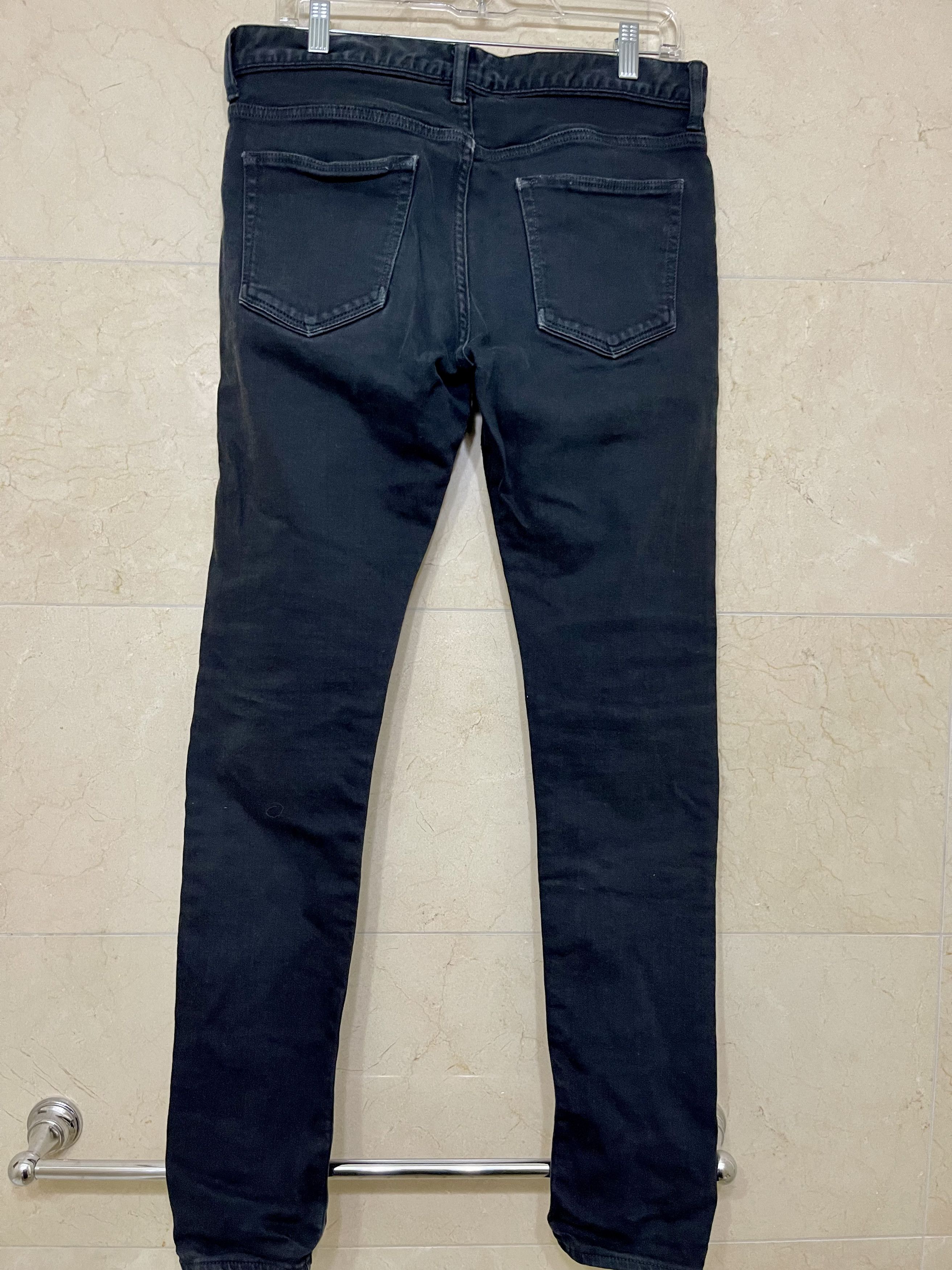 John Elliott Black Sashiko Denim Size US 31 - 2 Thumbnail