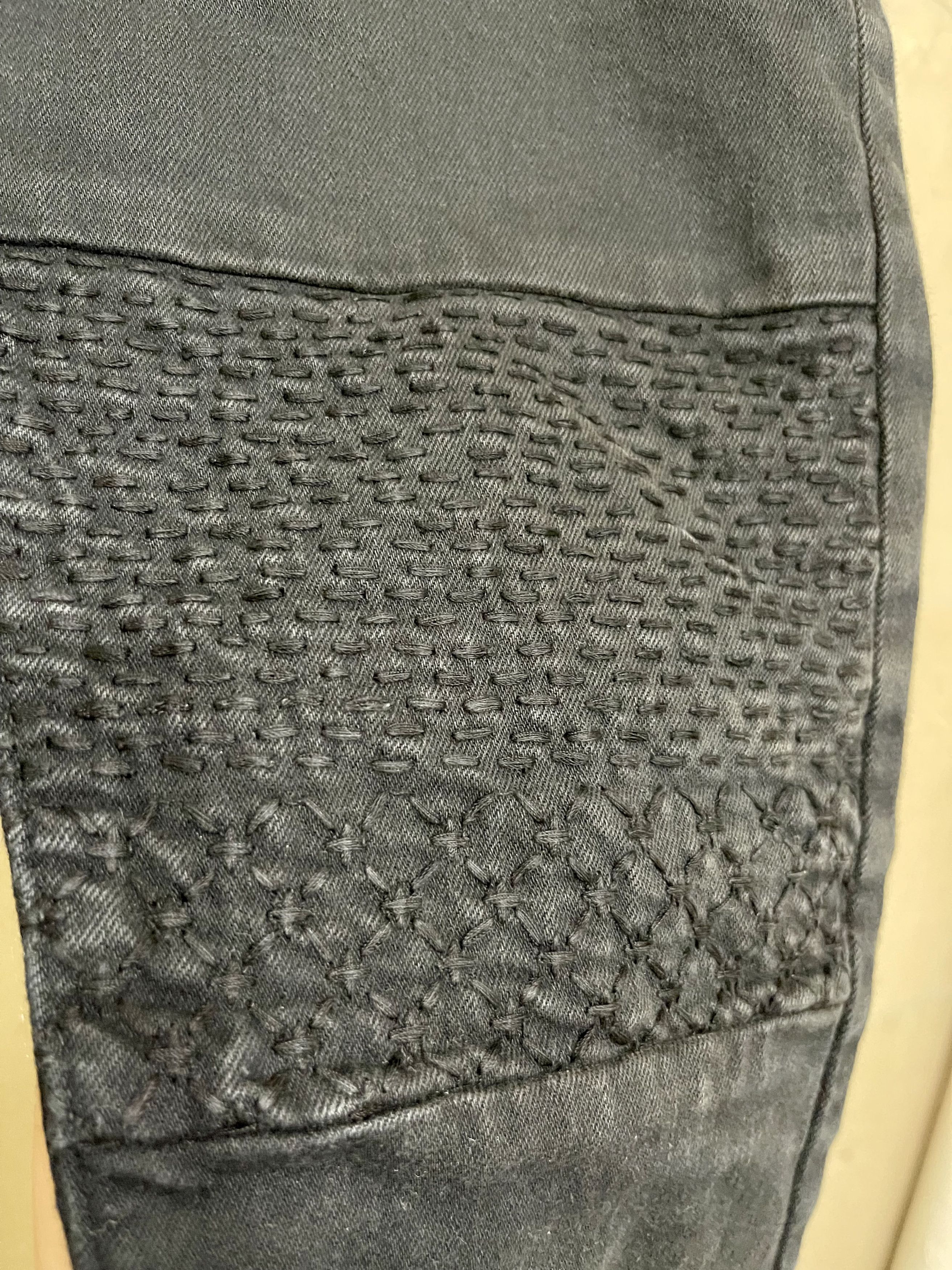 John Elliott Black Sashiko Denim Size US 31 - 6 Thumbnail