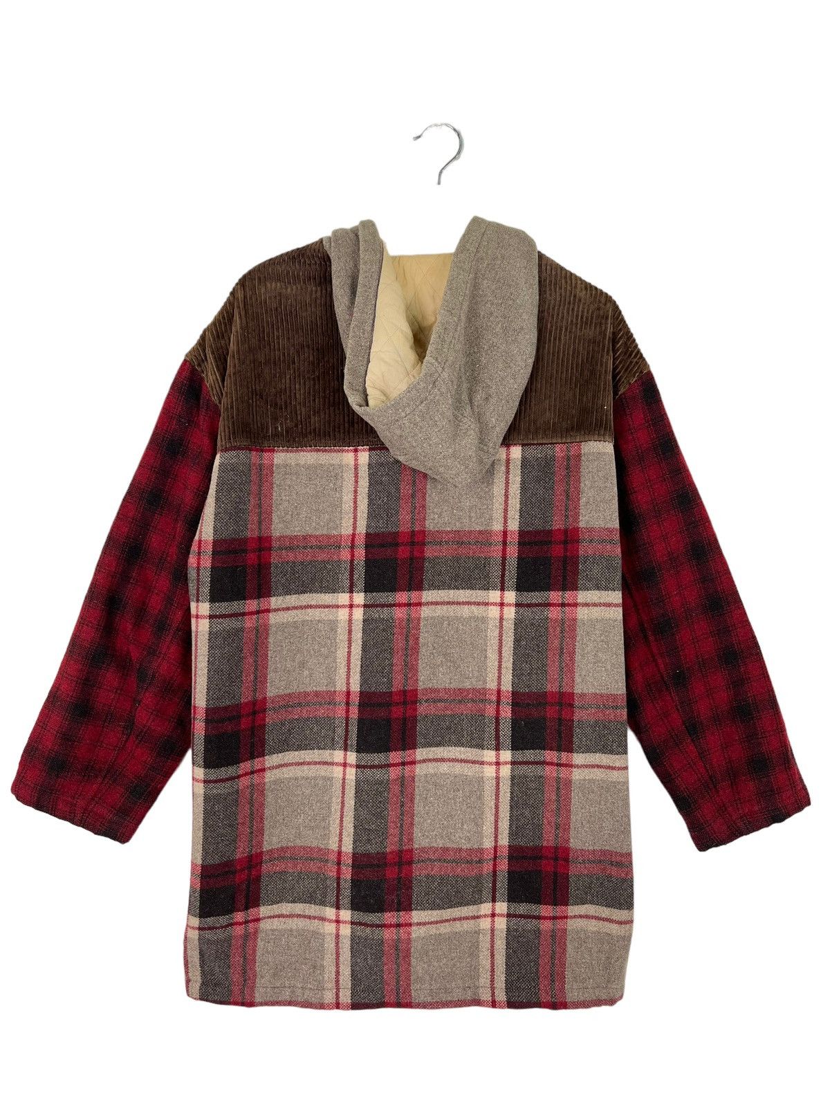 United Colors Of Benetton 🔥 UNITED COLORS OF BENETTON PATCHWORK PLAID DUFFEL JACKET Size US M / EU 48-50 / 2 - 8 Thumbnail