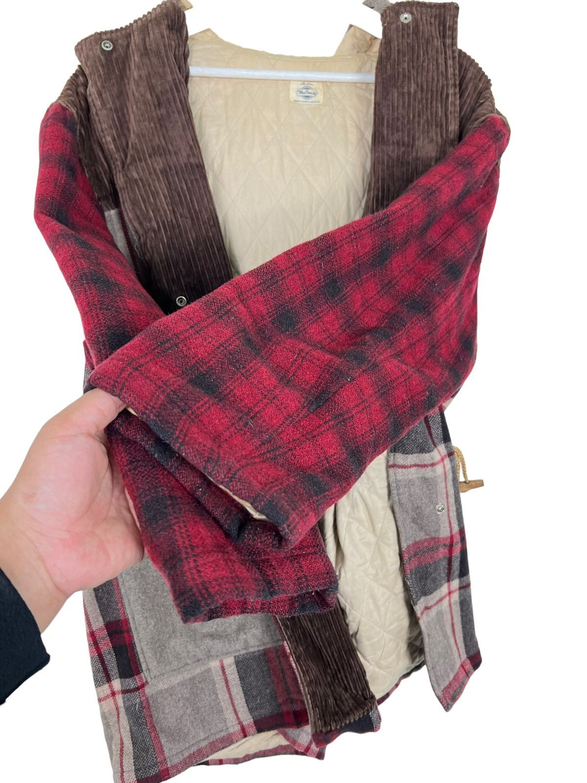 United Colors Of Benetton 🔥 UNITED COLORS OF BENETTON PATCHWORK PLAID DUFFEL JACKET Size US M / EU 48-50 / 2 - 9 Thumbnail
