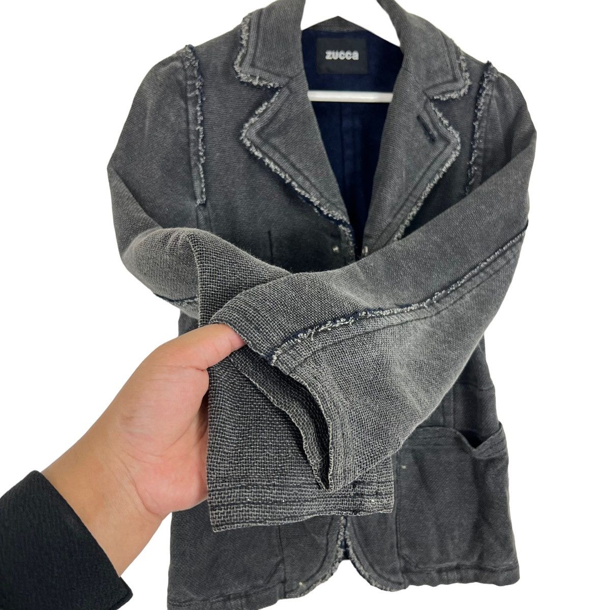 CABANE de ZUCCa × Issey Miyake × Zucca 🔥 ZUCCA DYED DISTRESSED CARDIGAN JACKET MADE IN JAPAN Size US M / EU 48-50 / 2 - 8 Thumbnail