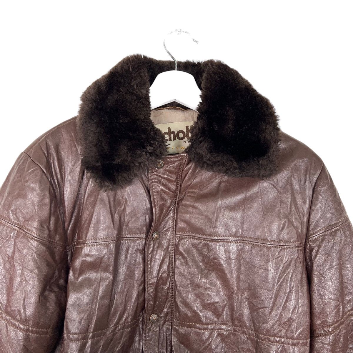 Schott 🔥 VINTAGE SCHOTT SHEARLING TRIM LEATHER BOMBER JACKET Size US M / EU 48-50 / 2 - 3 Thumbnail