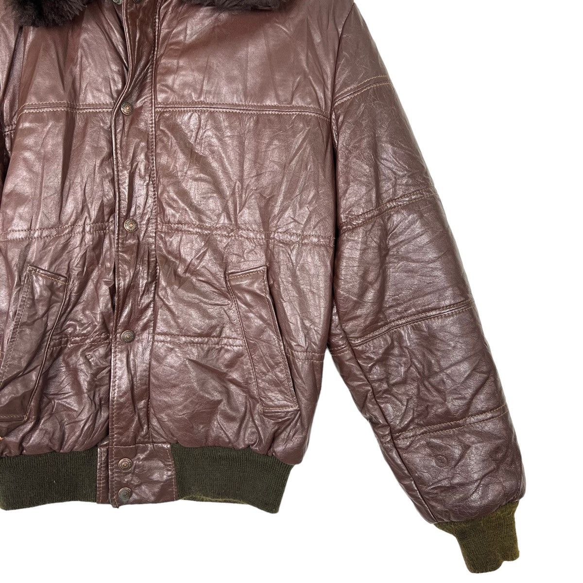 Schott 🔥 VINTAGE SCHOTT SHEARLING TRIM LEATHER BOMBER JACKET Size US M / EU 48-50 / 2 - 5 Thumbnail