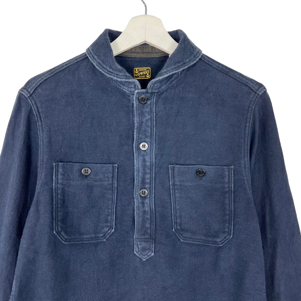 Freewheelers 🔥 GOWEST INDIGO ANORAK SHAWL COLLAR NAVY JACKET JAPAN MADE Size US S / EU 44-46 / 1 - 3 Thumbnail